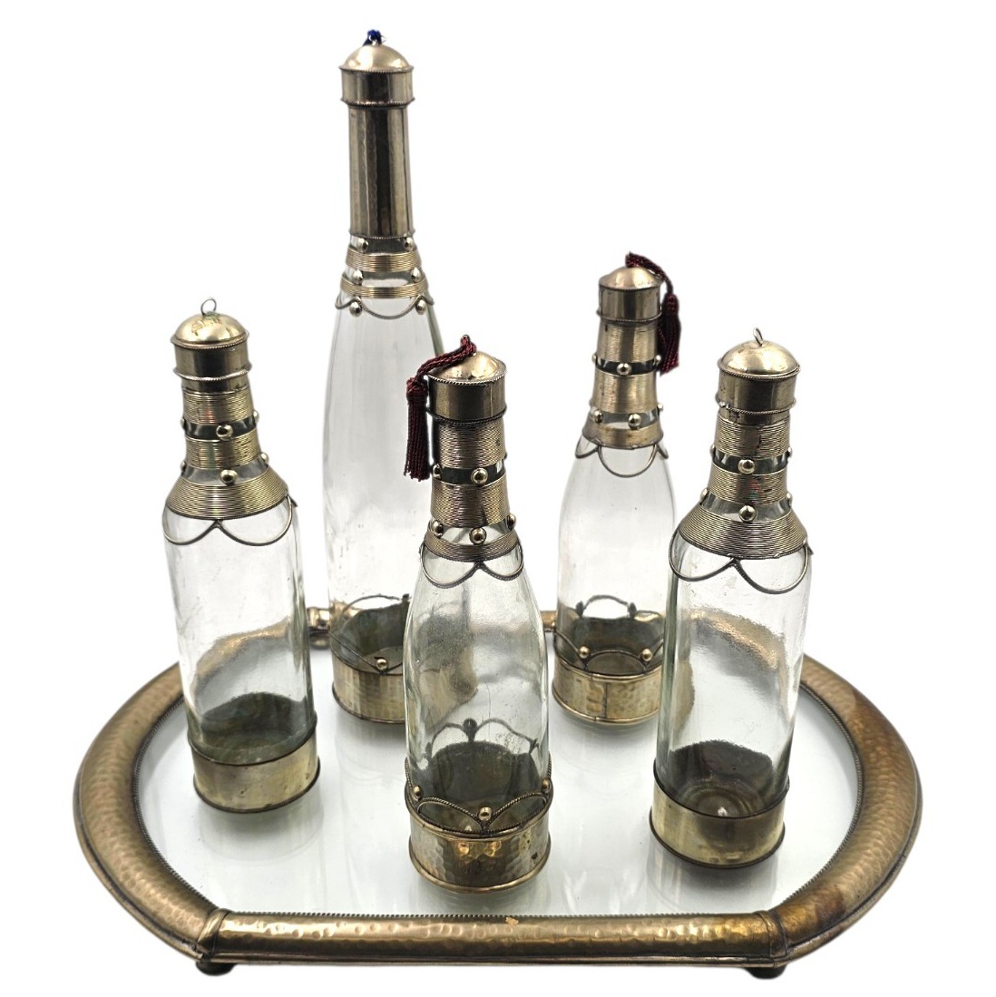 SERVICE APERITIF EN VERRE ET METAL 
