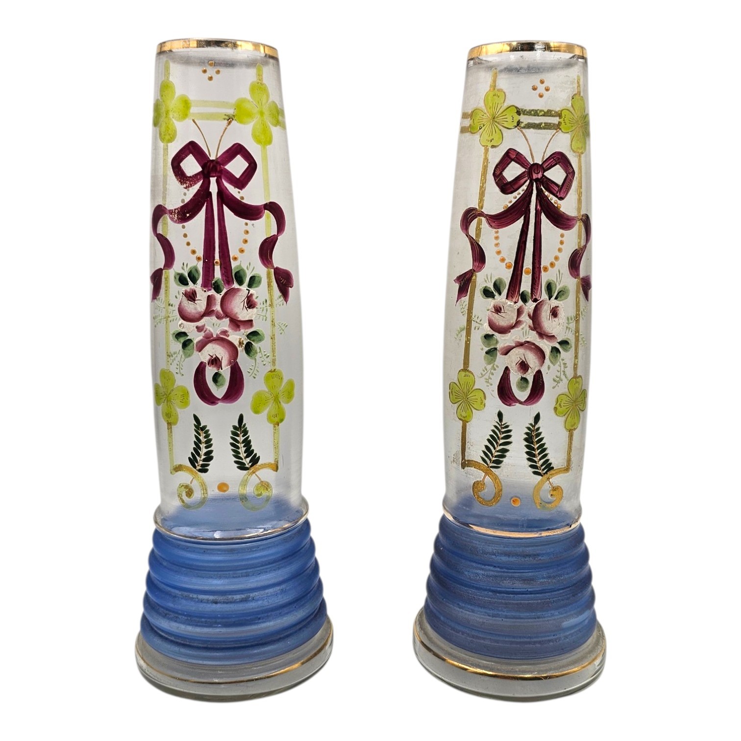 PAIRE DE VASES PEINTS DEBUT XX IE 