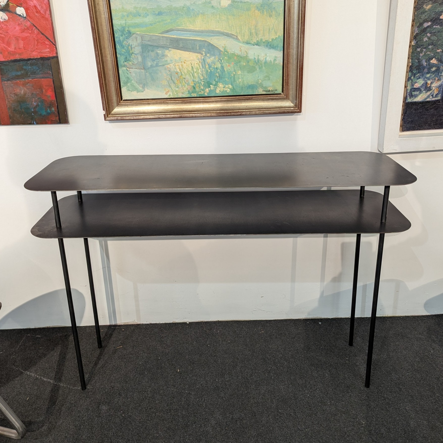 CONSOLE 2 PLATEAUX EN METAL 120 X 40 X 80