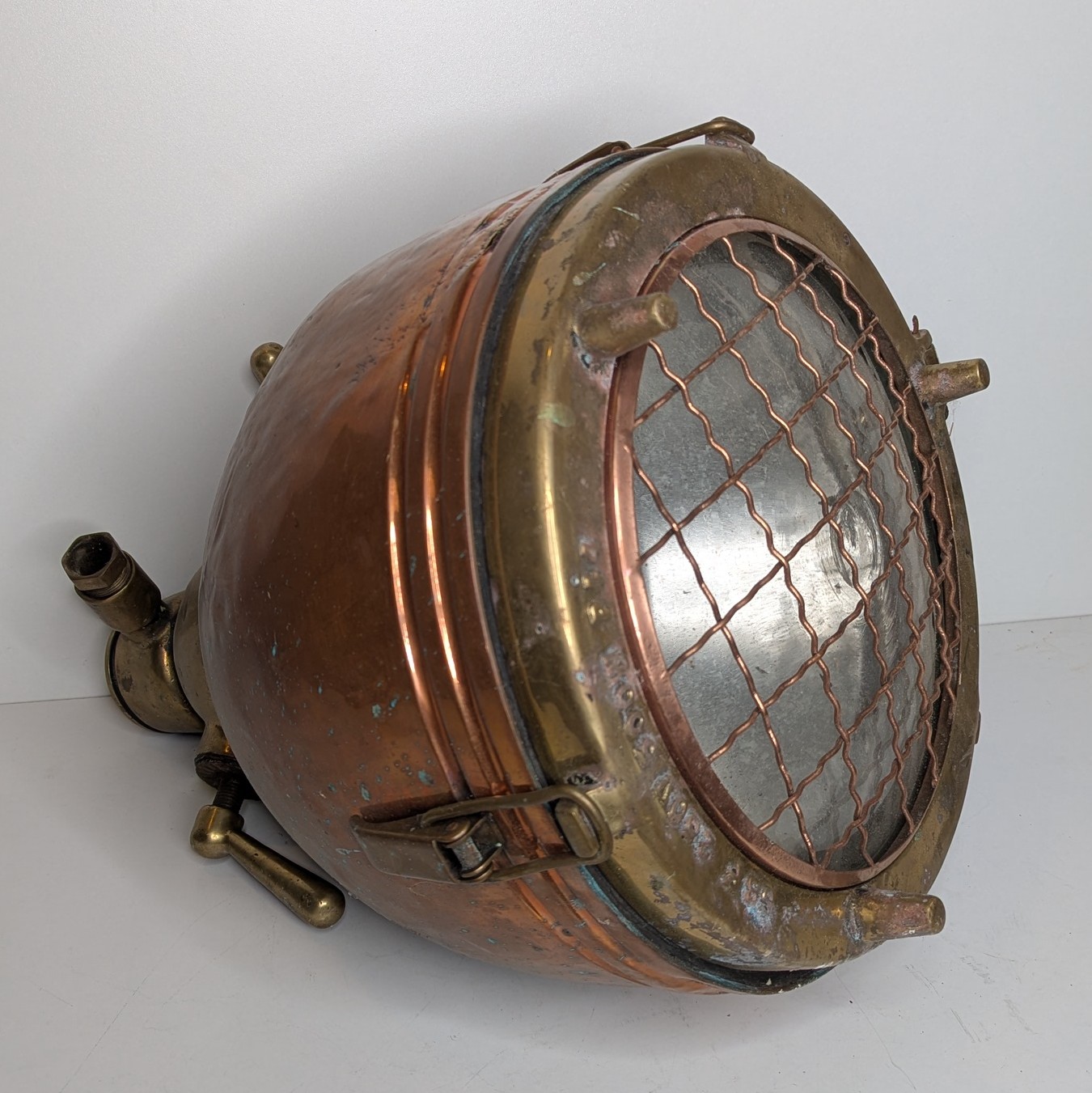 IMPORTANTE LANTERNE DE MARINE RONDE H 50 CM