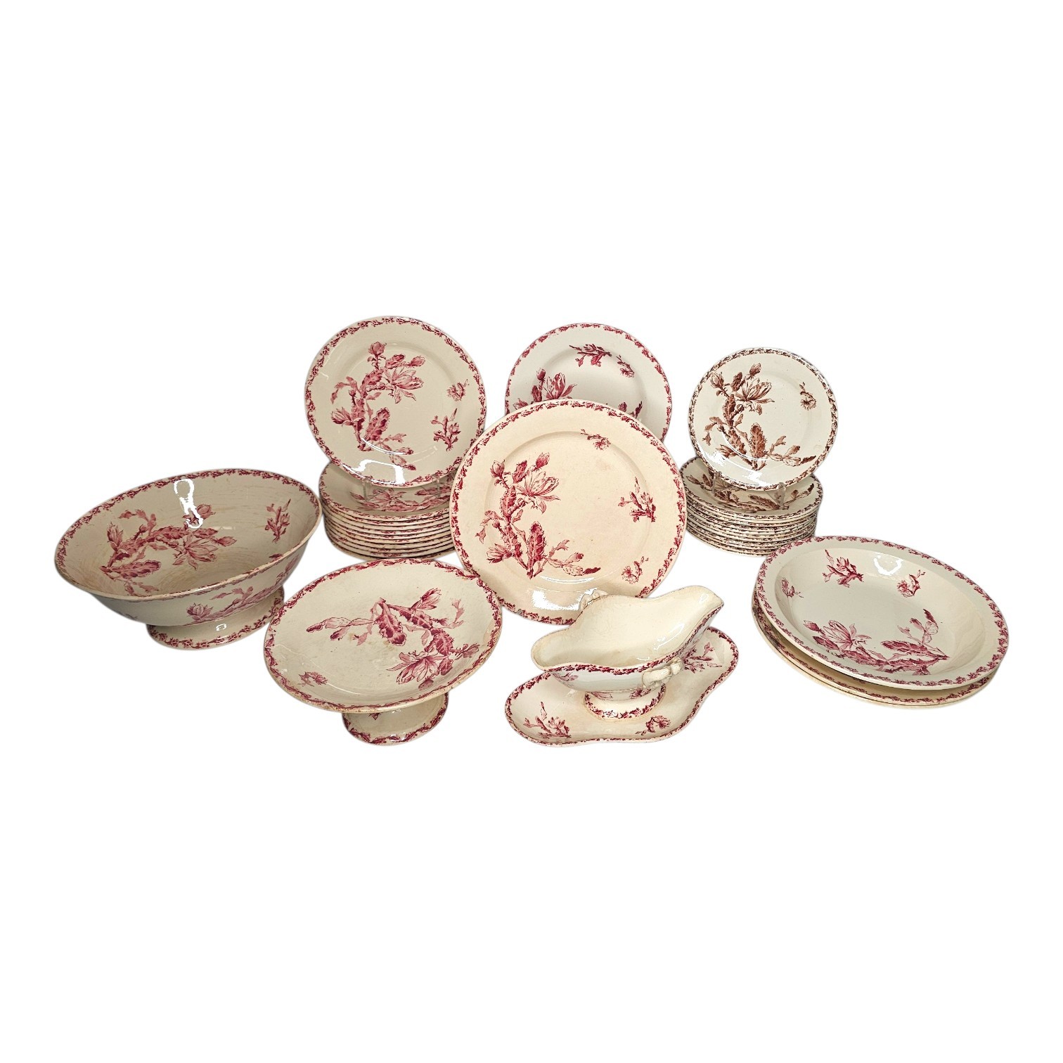 GIEN SERVICE DE TABLE CACTUS 41 PIECES (12 PLATES 10 CREUSES 12 DESERT)
