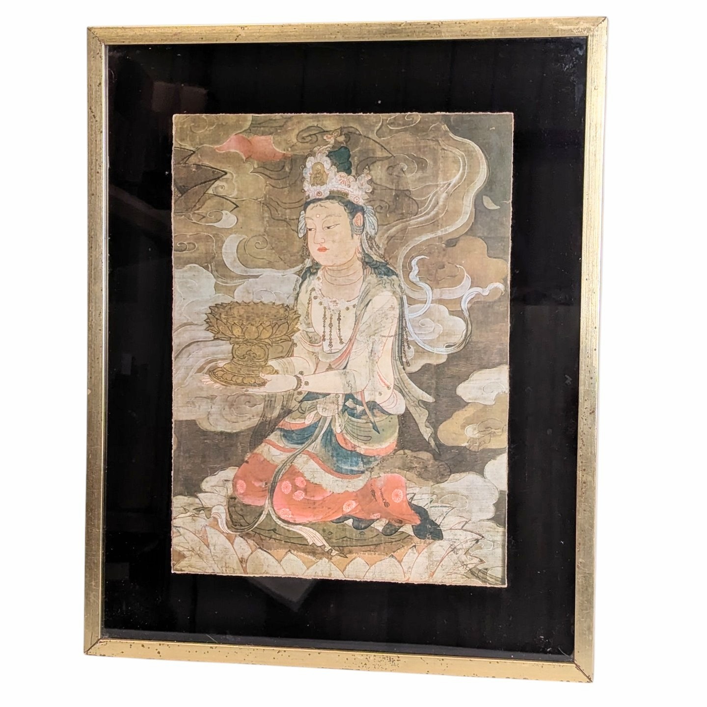 REPRODUCTION D UNE FIGURE DE BODHISATTVA SUR UN NUAGE PORTANT UN LOTUS 