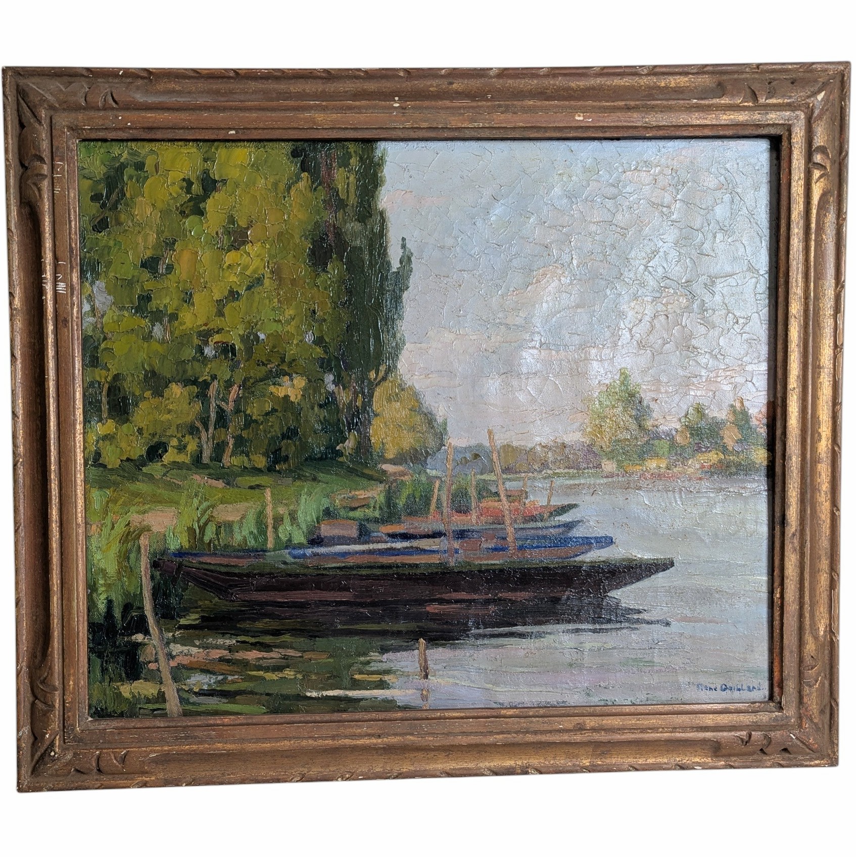 RENE GAILLARD HST BORD DE RIVIERE 46 x 38 CM