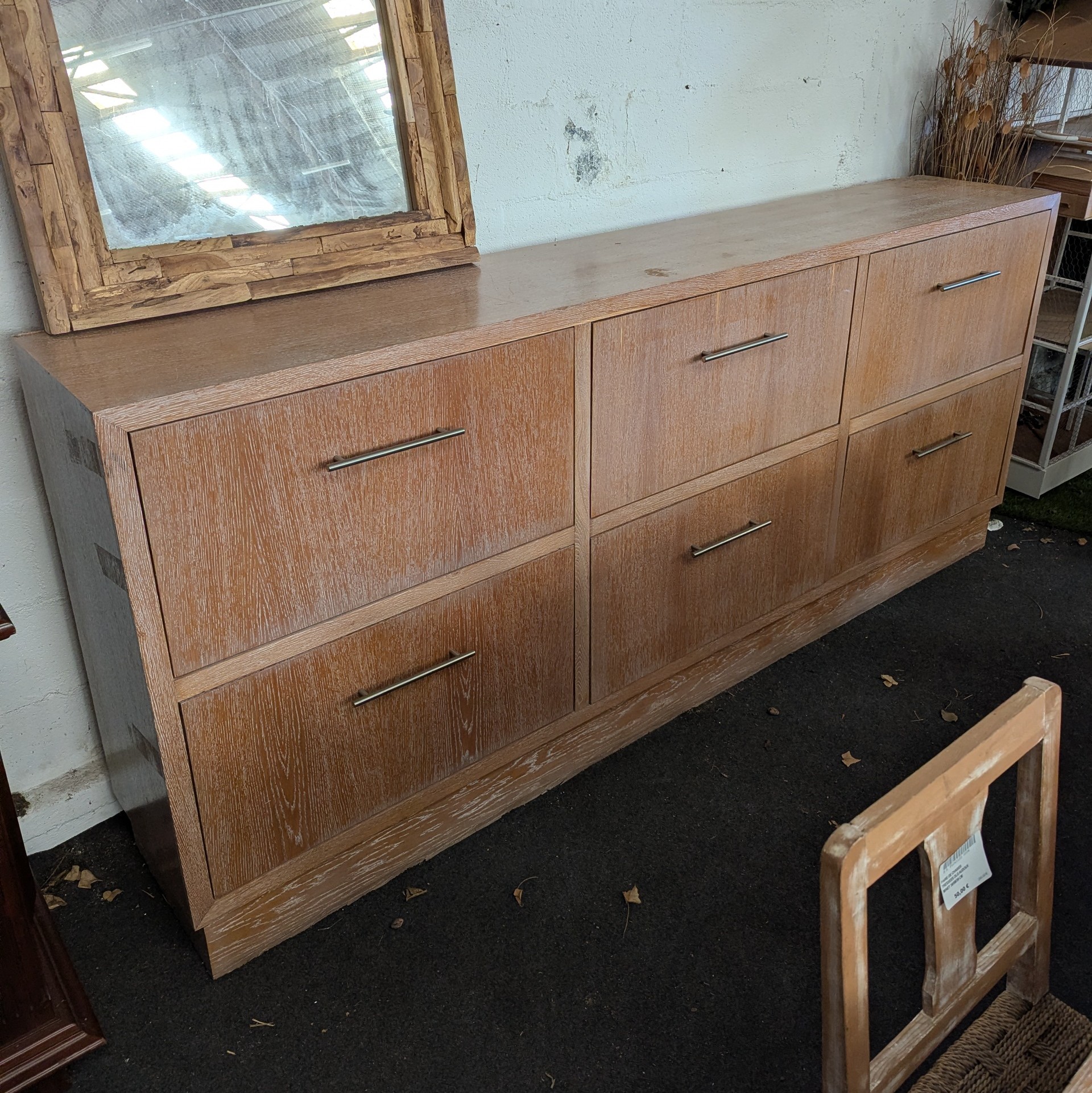ENFILADE PLACAGE CHENE 6 PORTES 250 X 47 X 106 CM 