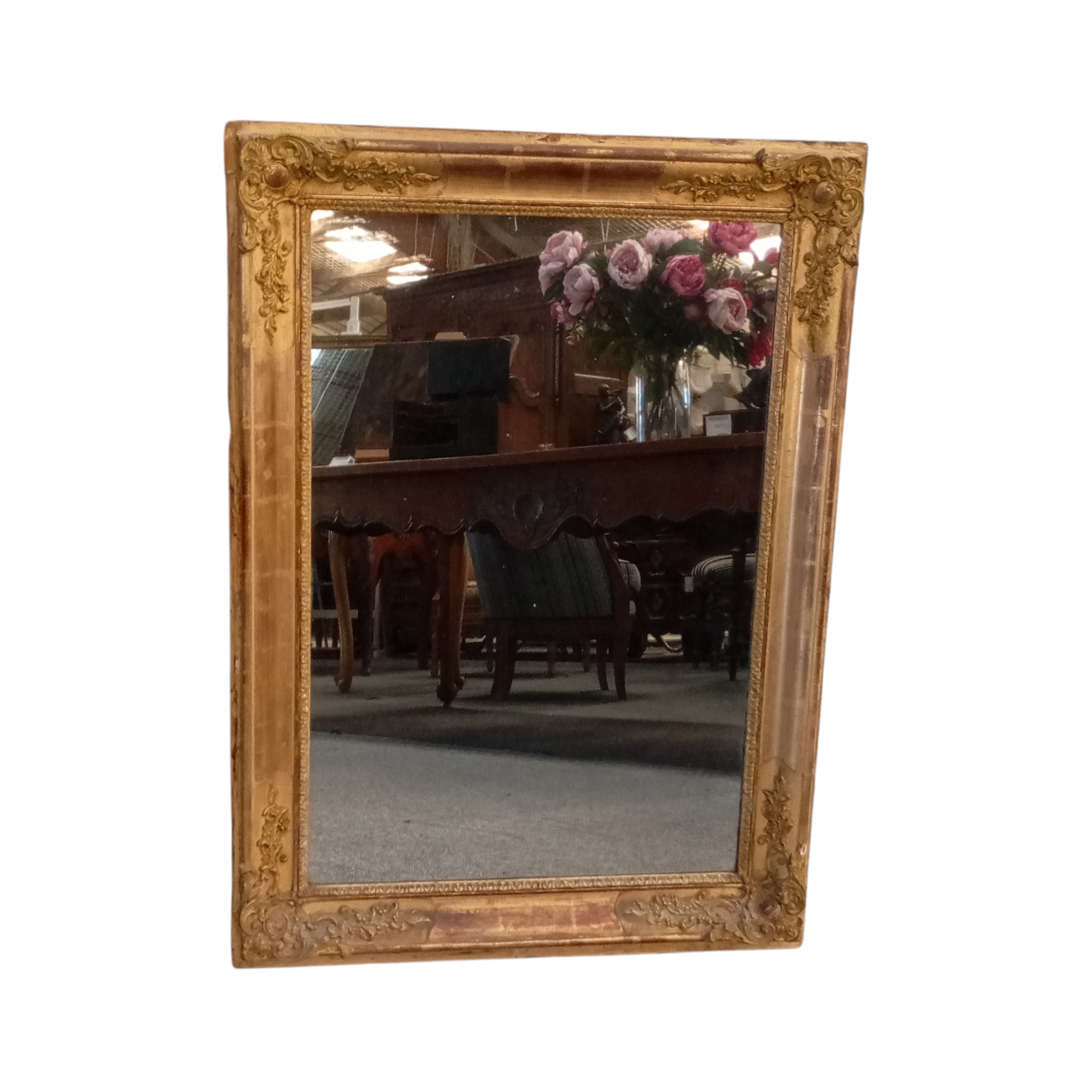 MIROIR ANCIEN DORE 90 x 62 CM