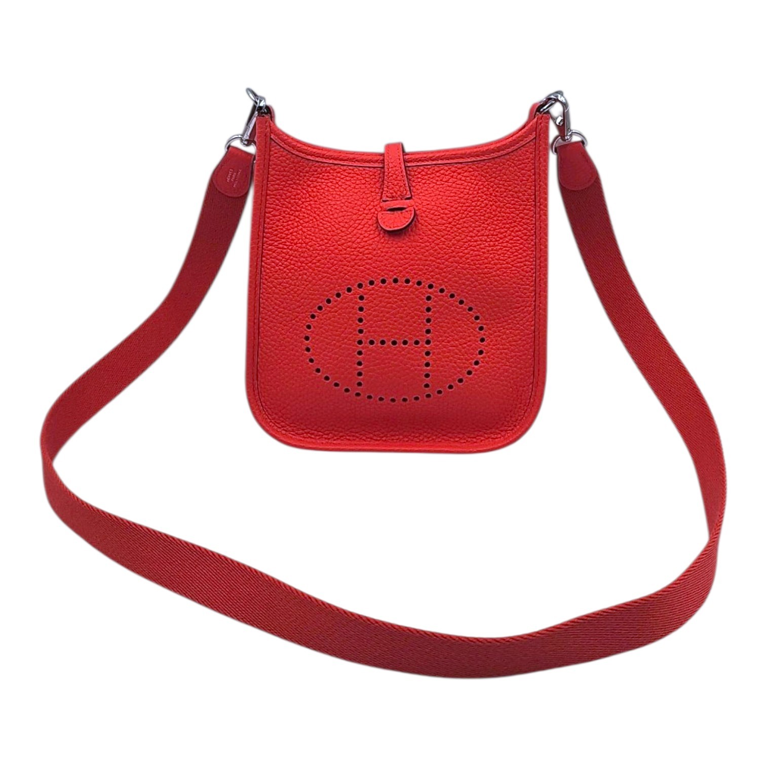 HERMES SAC MINI EVELYNE 16 CUIR TAURILLON ROSE JAIPUR ROSE TEXAS + BOITE