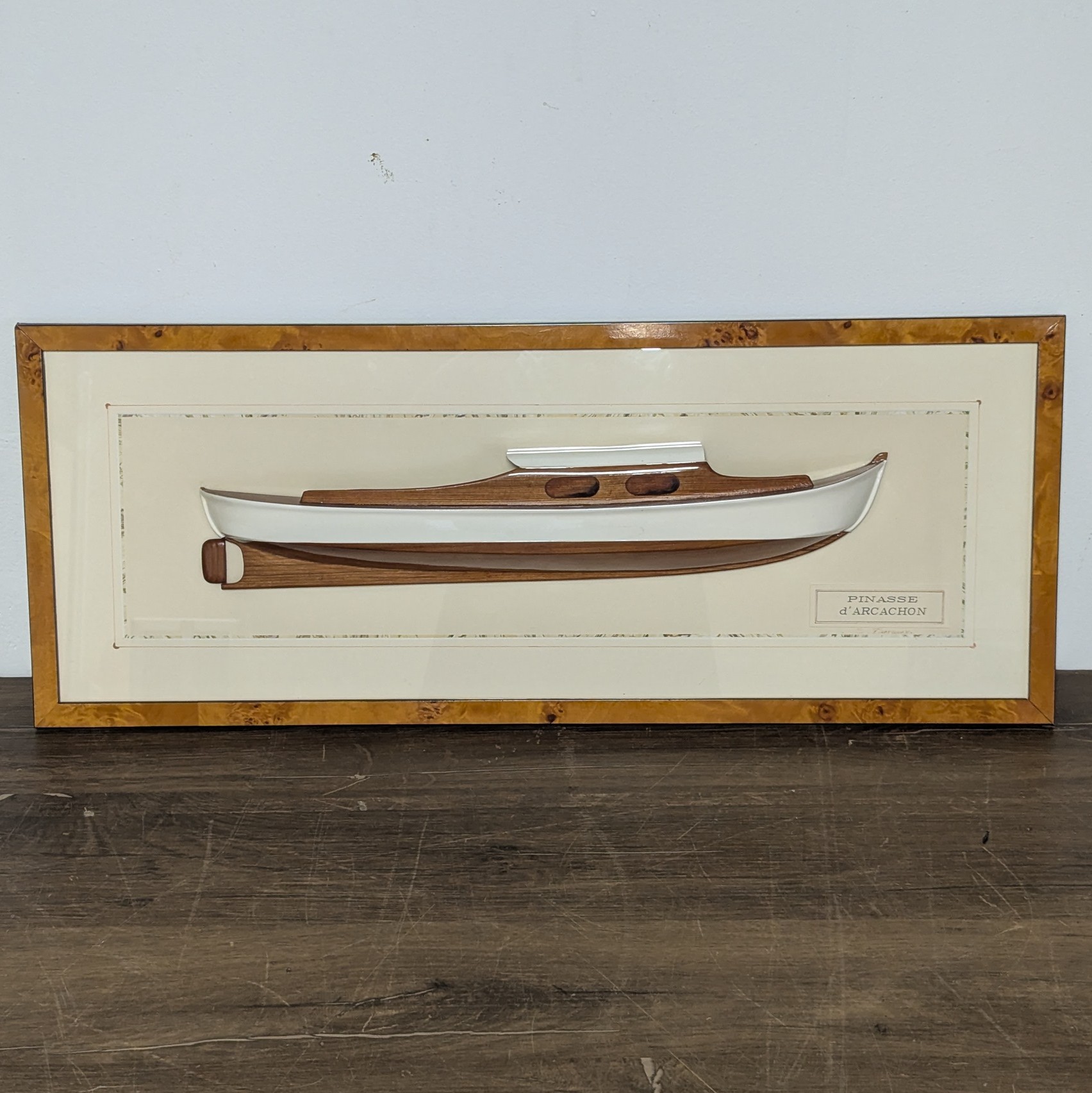 DEMI COQUE DE PINASSE D ARCACHON 78 x 31 CM