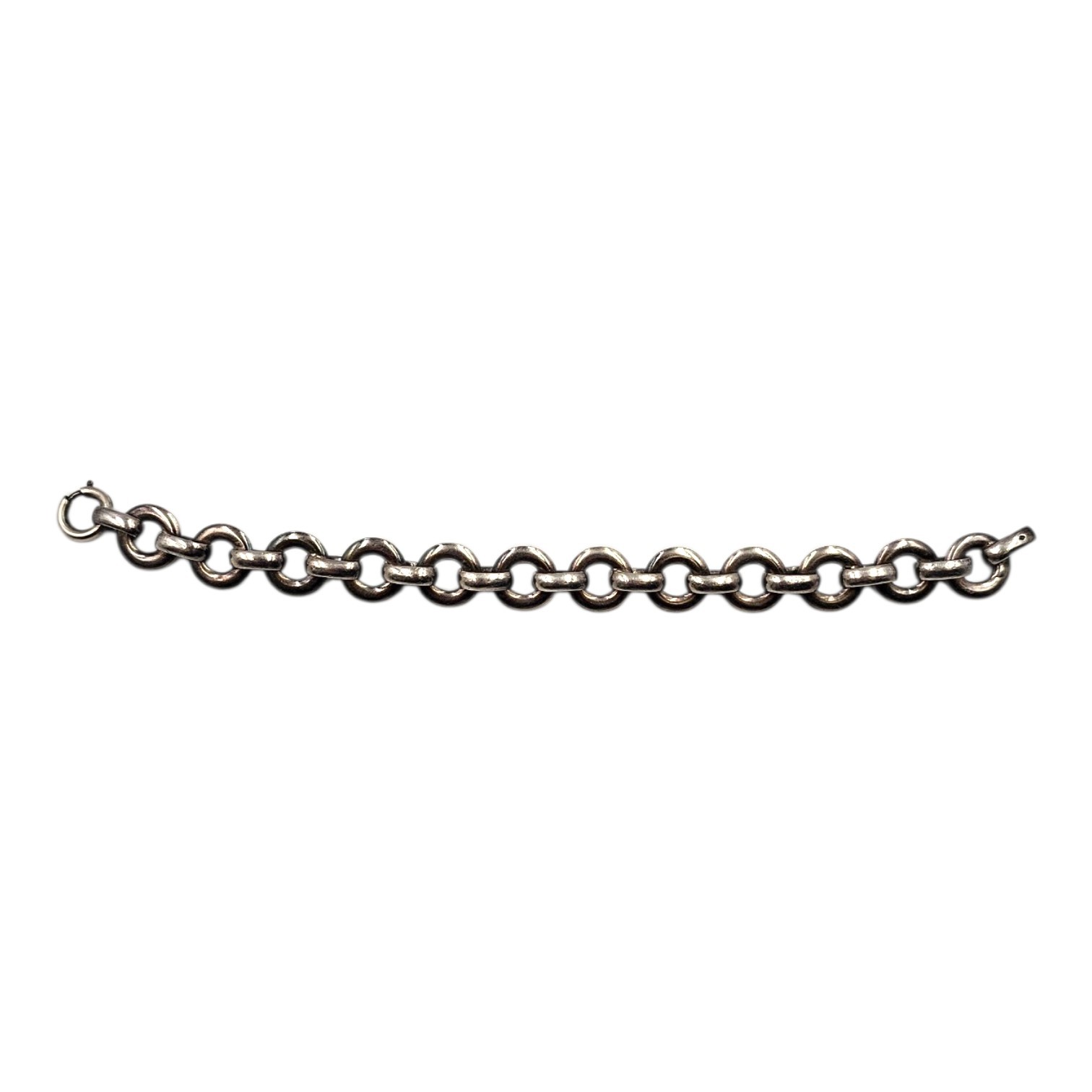 BRACELET EN ARGENT (CRABE) MAILLE JASERON ALTERNE 36.90 GR