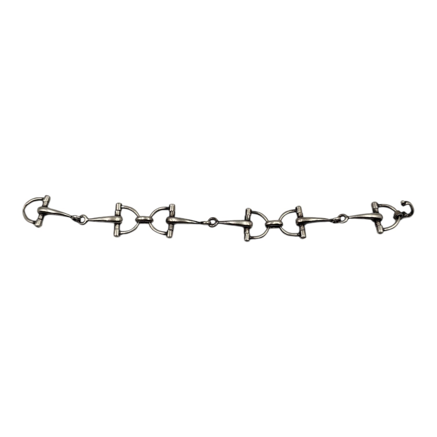BRACELET EN ARGENT (CRABE) MAILLONS ARTICULES MORS DE CHEVAL 26.85 GR