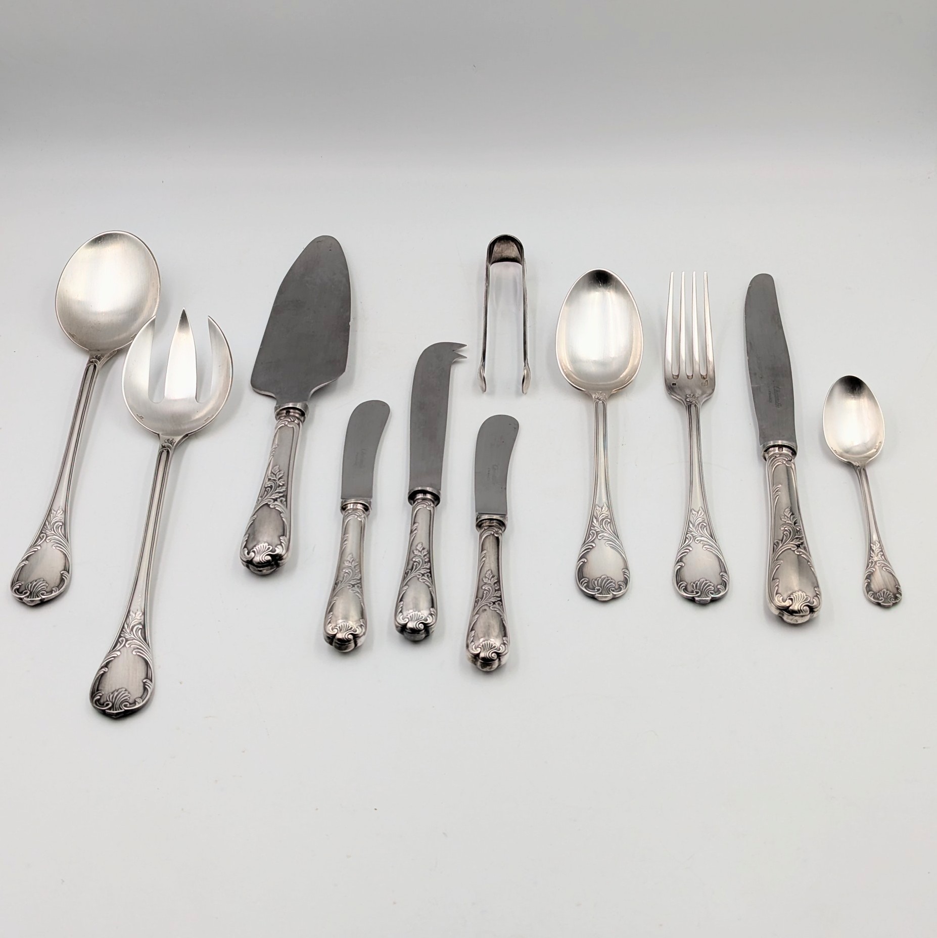 CHRISTOFLE MARLY MENAGERE 55 PIECES EN METAL ARGENTE 