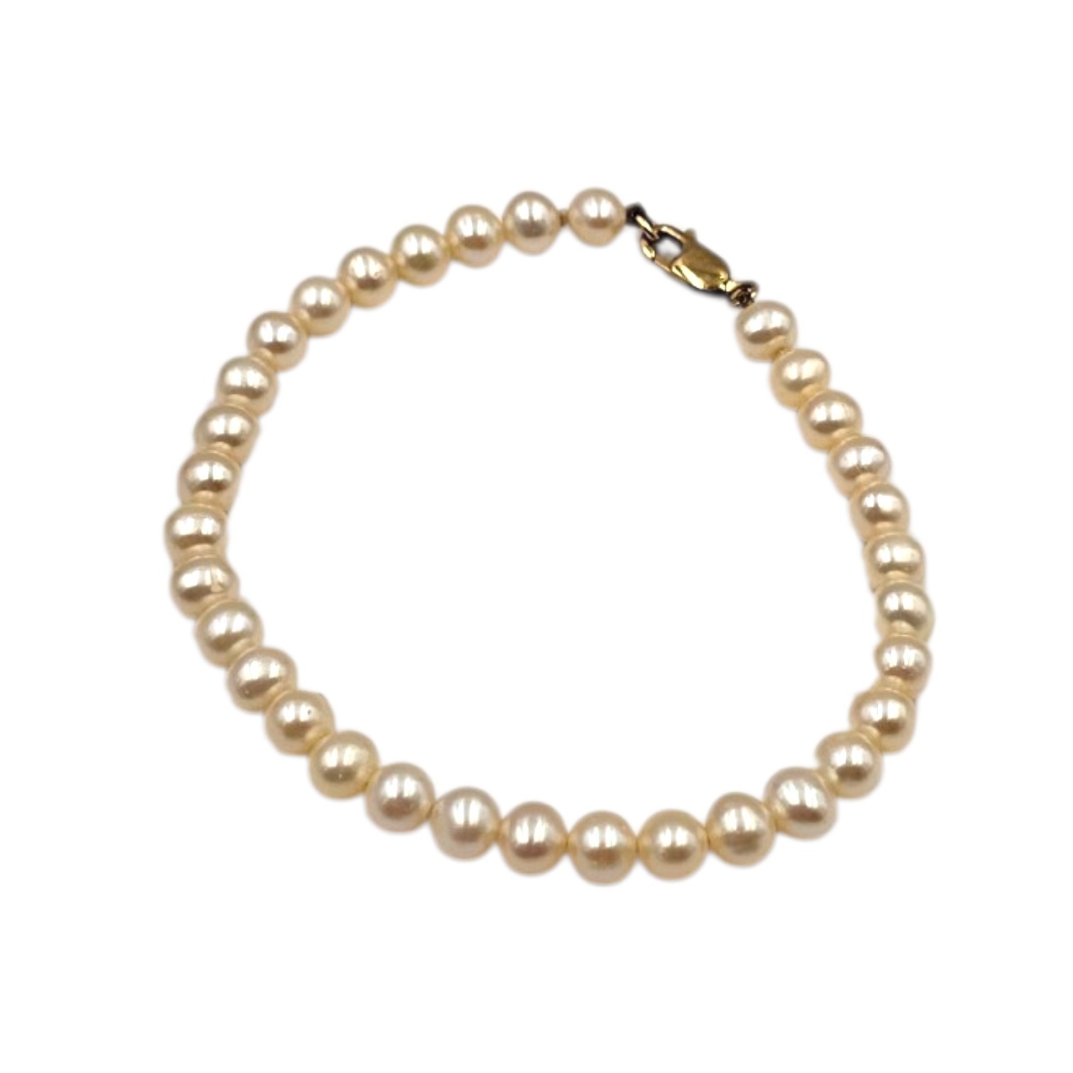 BRACELET 33 PERLES DE CULTURE ATTACHE EN OR (375) PB 7.23 GR