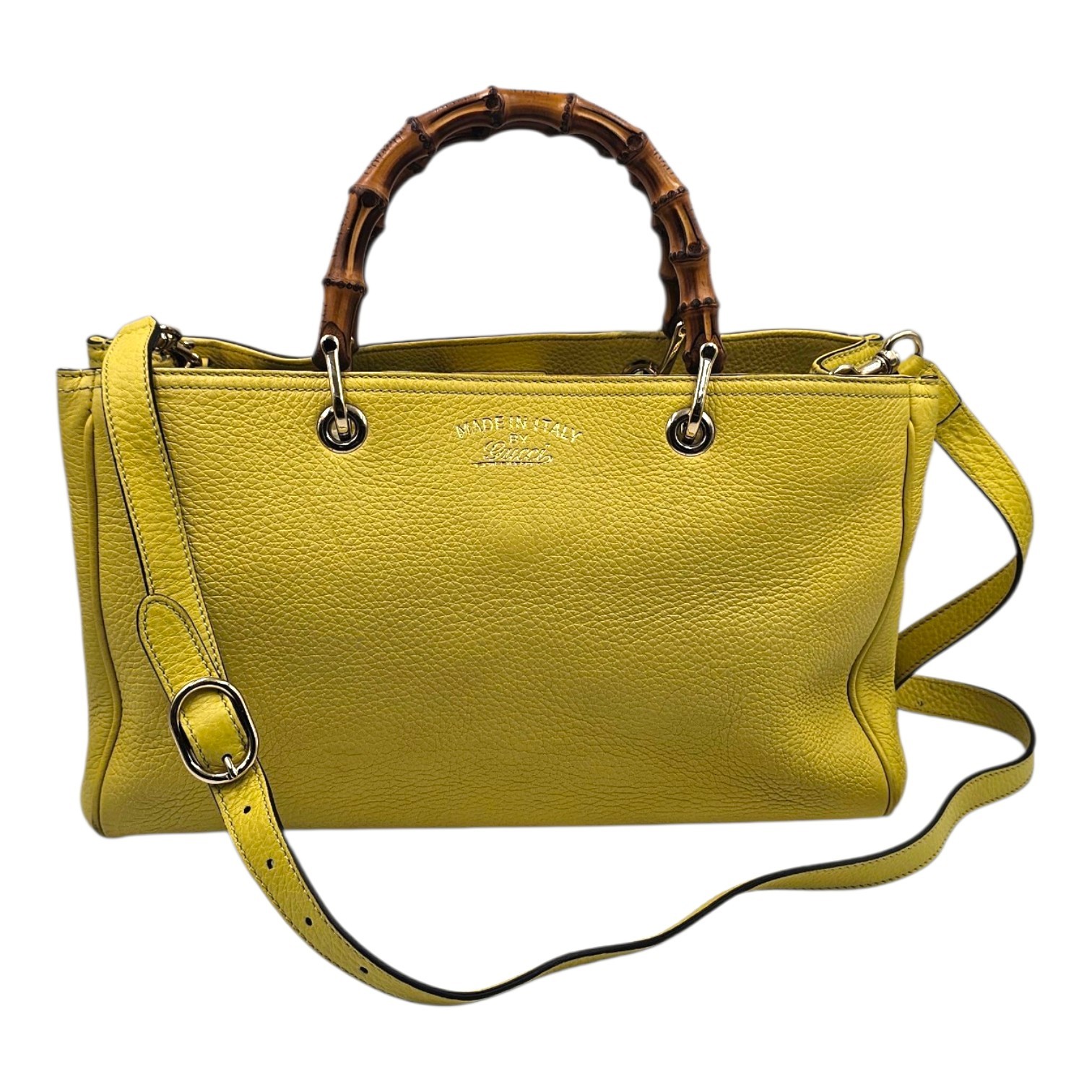 GUCCI SAC BAMBOO EN CUIR JAUNE (323660 520981) + DUST BAG