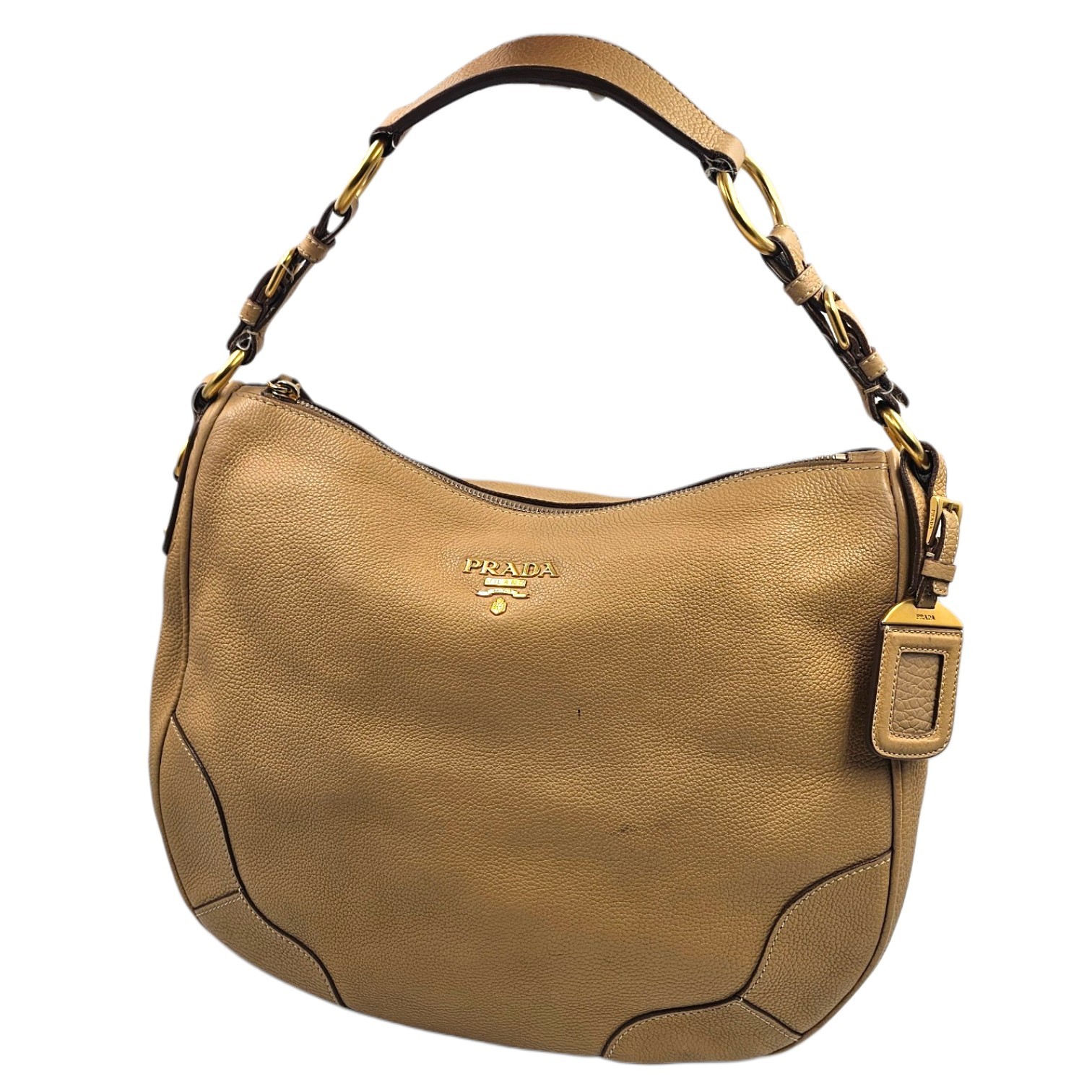 PRADA SAC VITELLO DAINO EN CUIR SOUPLE BEIGE 
