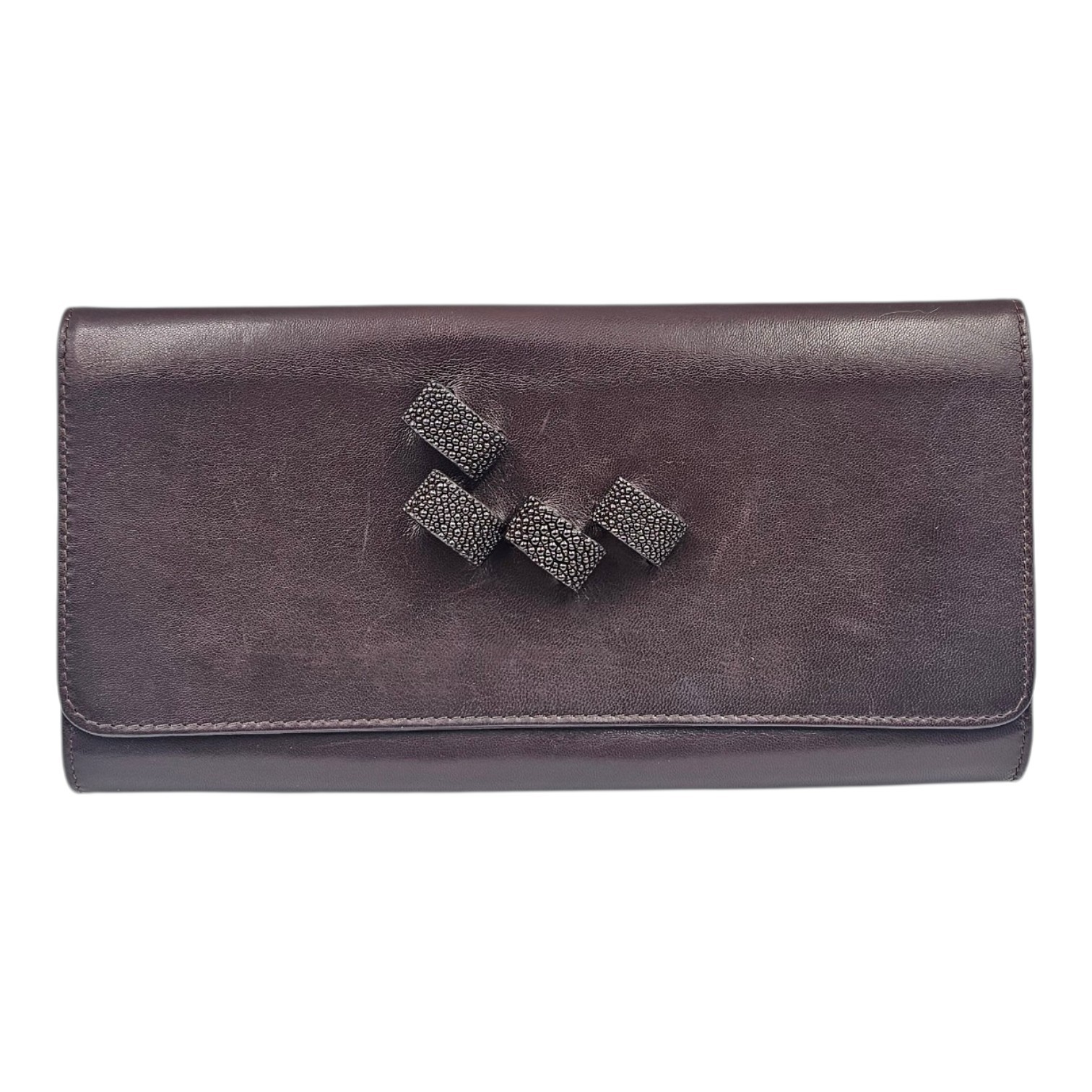 PERRIN POCHETTE RECTANGULAIRE EN CUIR MARRON + DSUT BAG