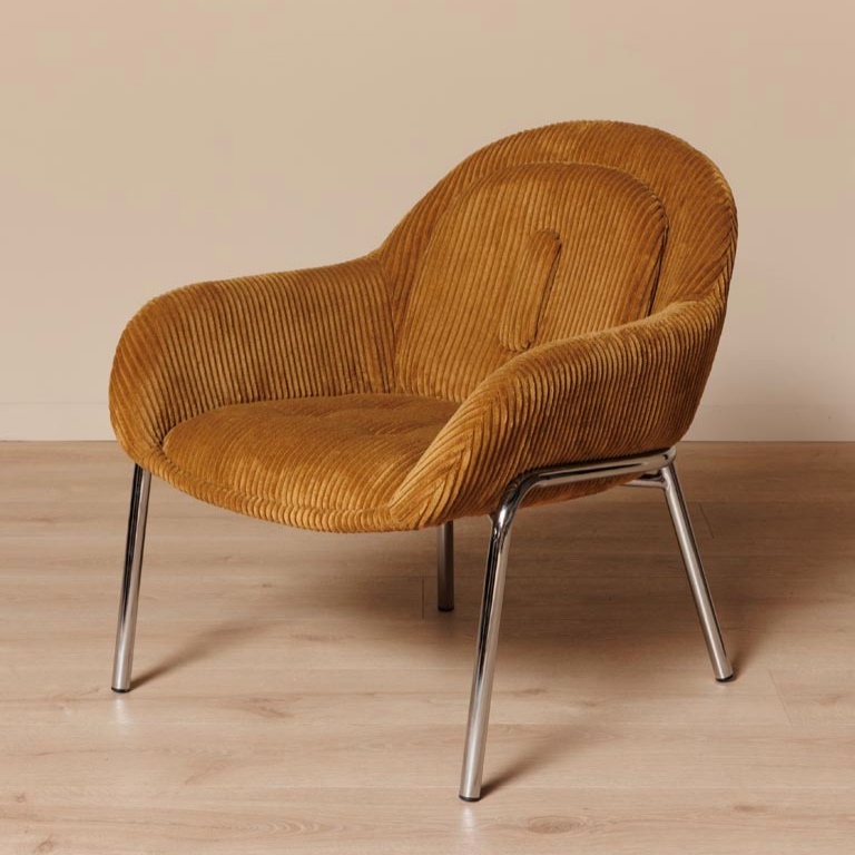 CHAISE LOUNGE 68/75/69 CM METAL ET TISSU COTELE