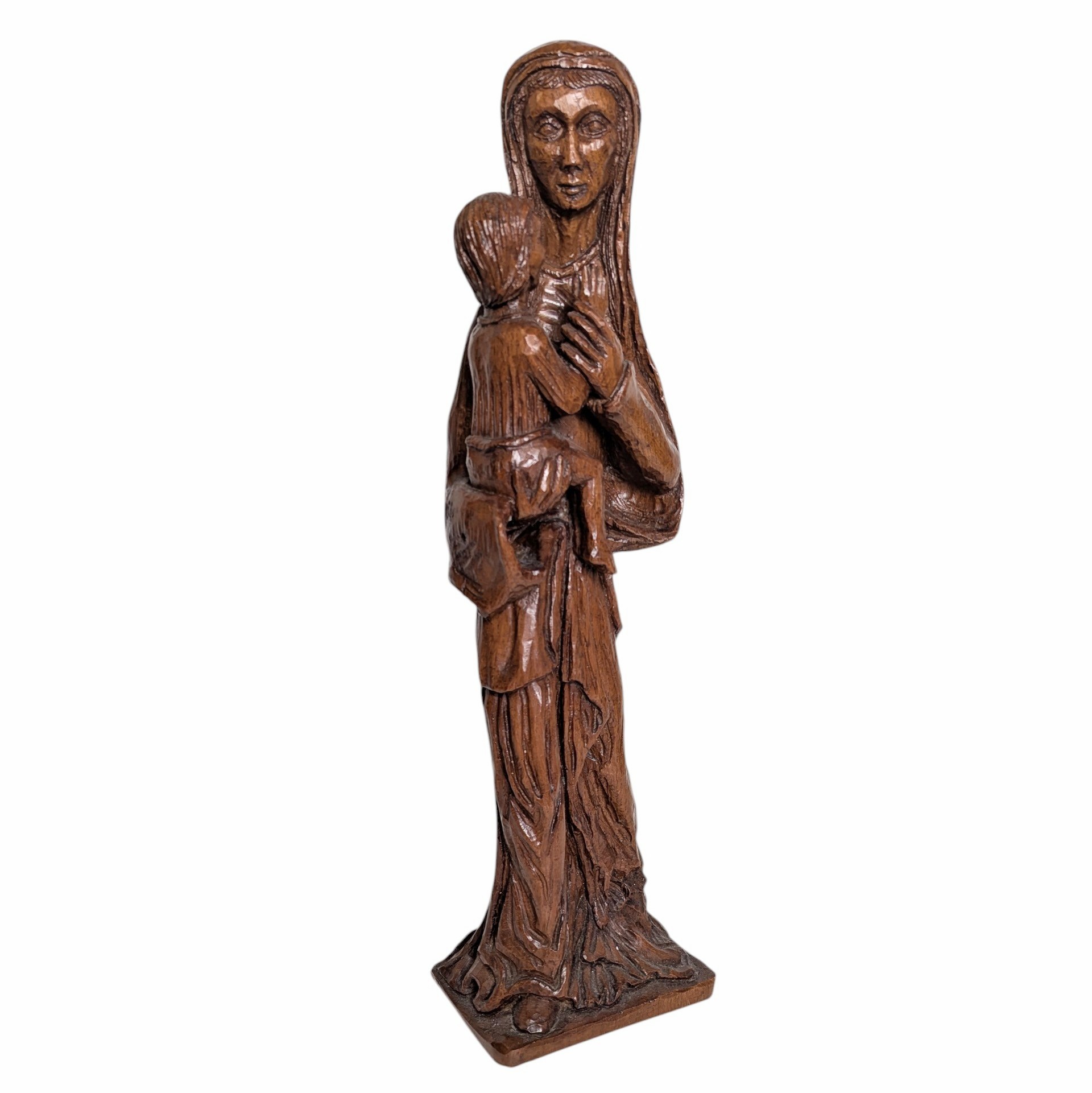 VIERGE A L ENFANT EN CHENE H 60 CM