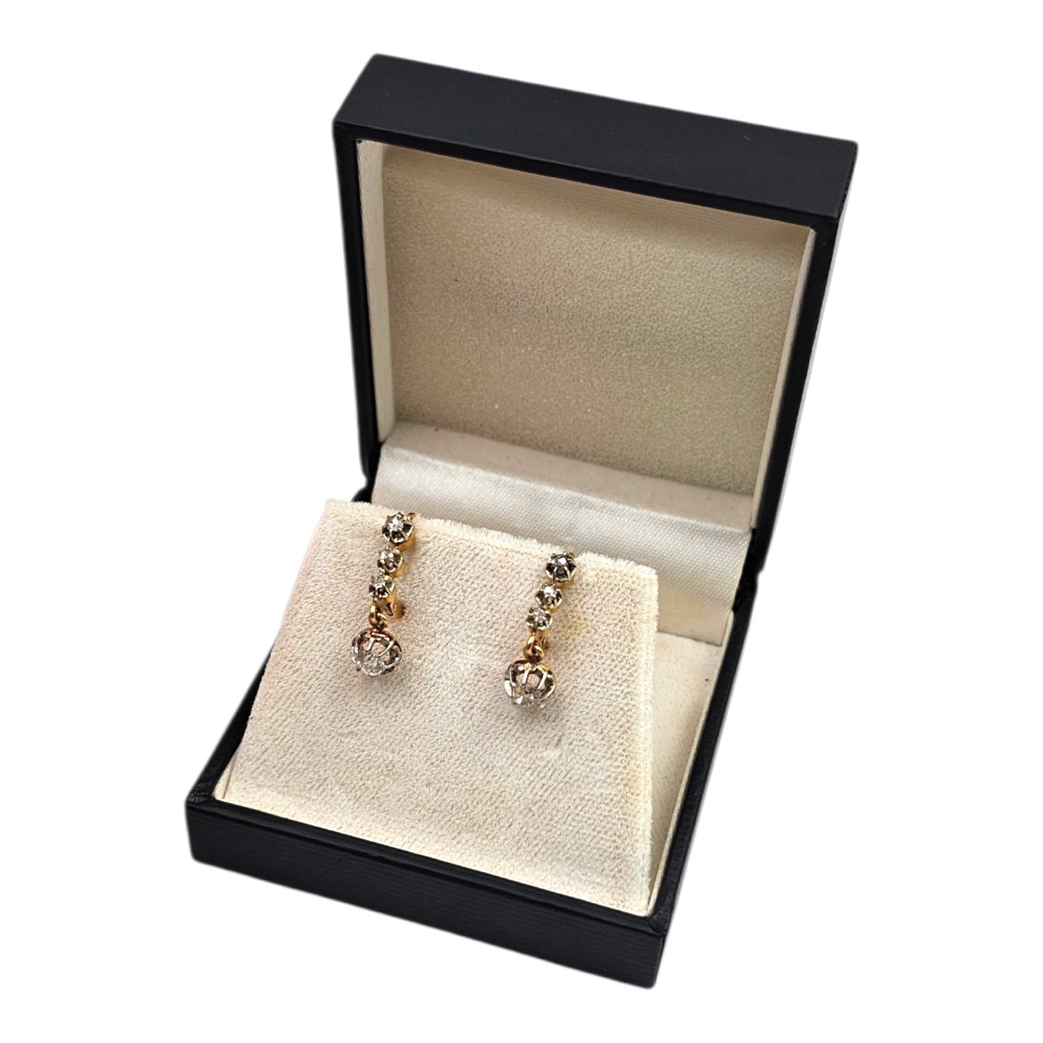 BOUCLES D OREILLES DORMEUSES PAMPILLES 2 ORS (AIGLE) TAILLE ANCIENNE PB 3.64 GR