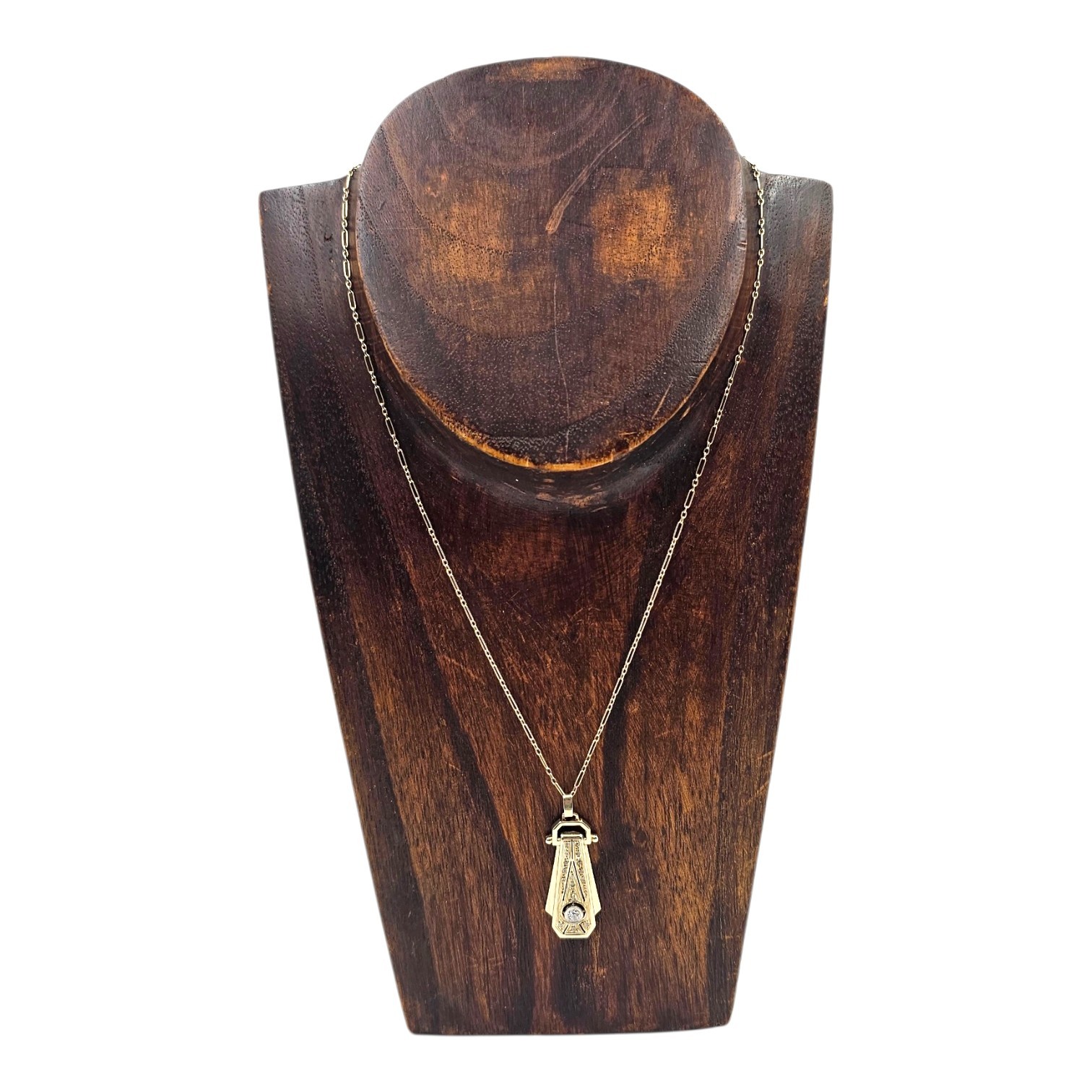 COLLIER PENDENTIF ART DECO EN OR (AIGLE) ET DIAMANTS PB 5.46 GR