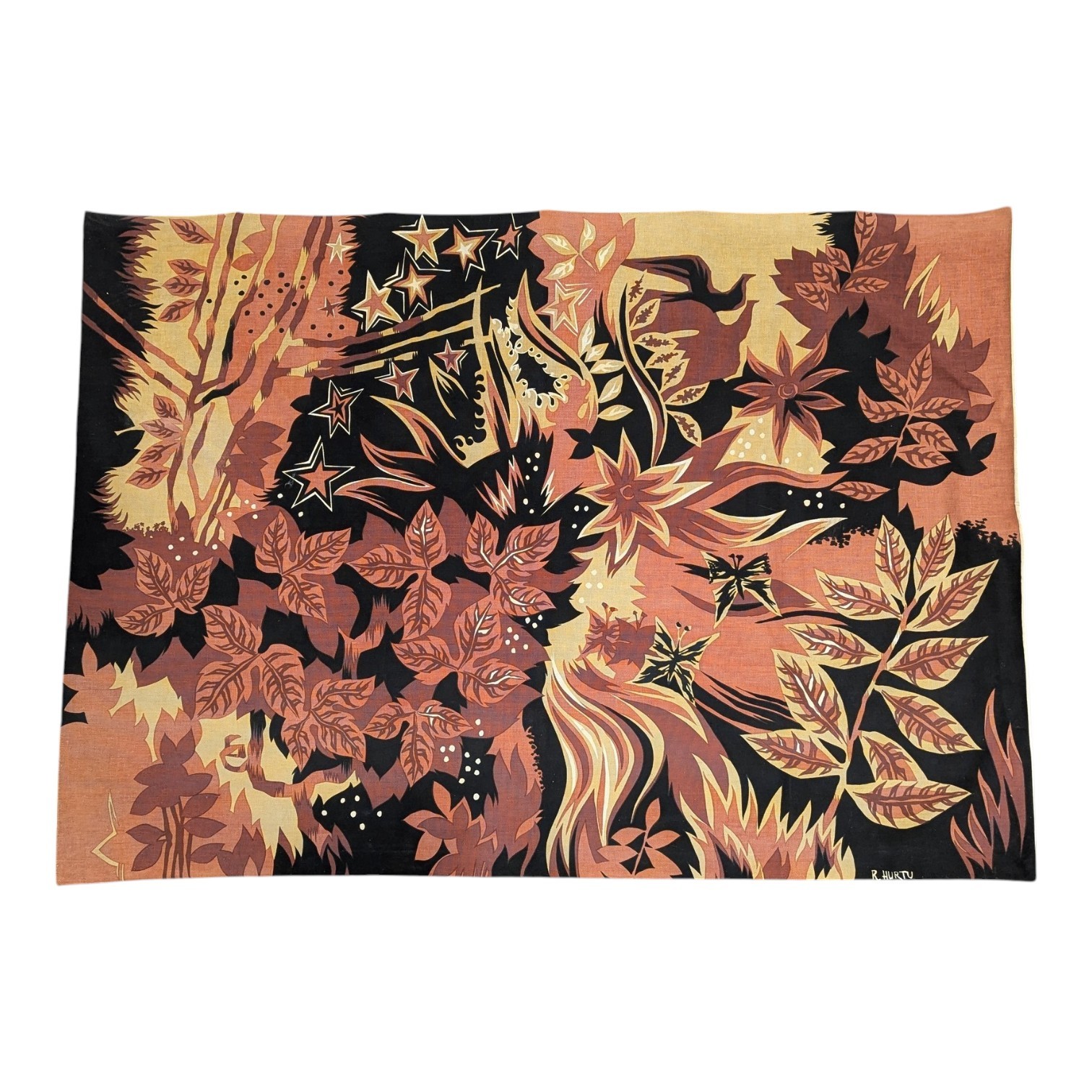 HURTU TAPISSERIE A DECOR FLORAL 165 x 115 CM