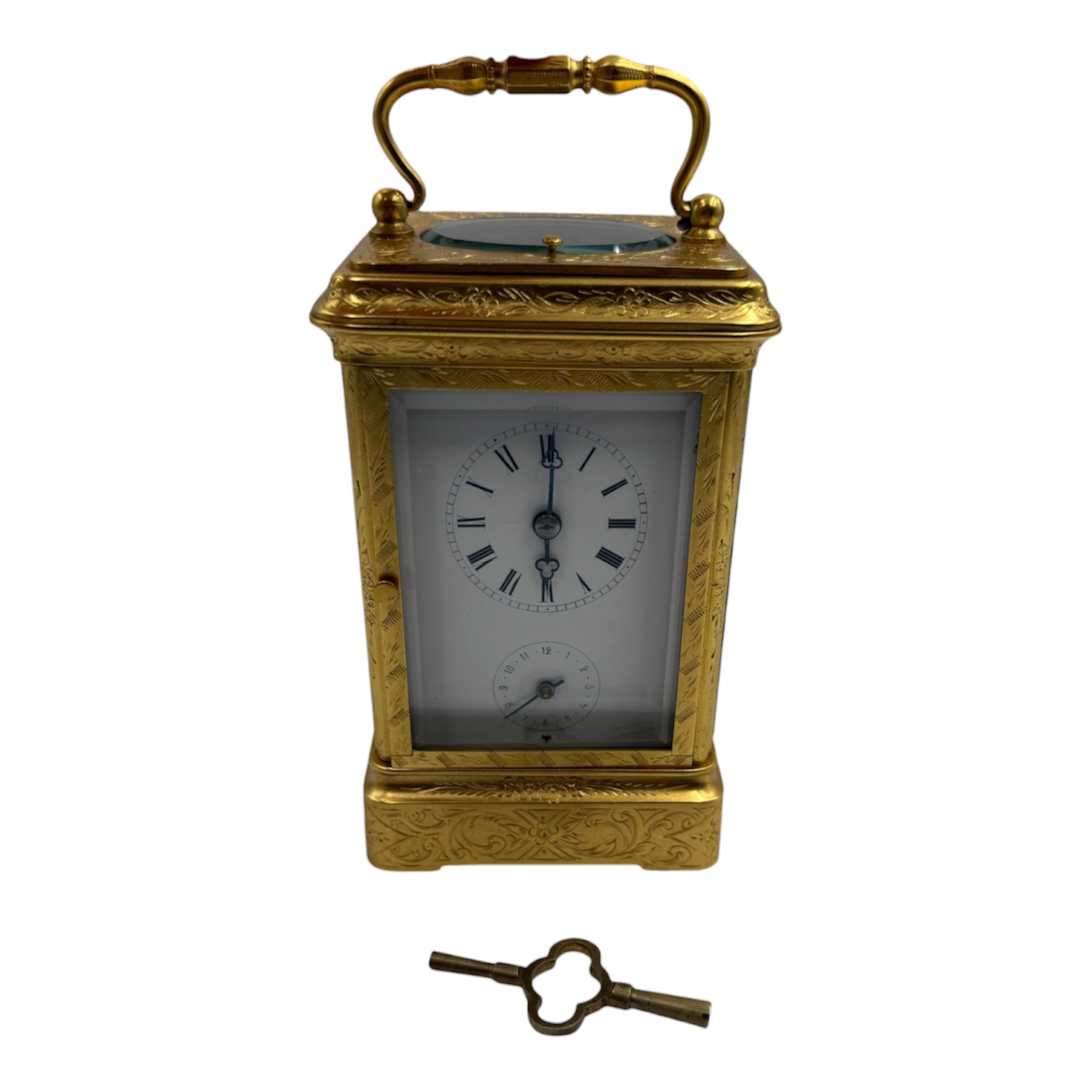 PENDULE EN BRONZE D OFFICIER  A SONNERIE + CLEF