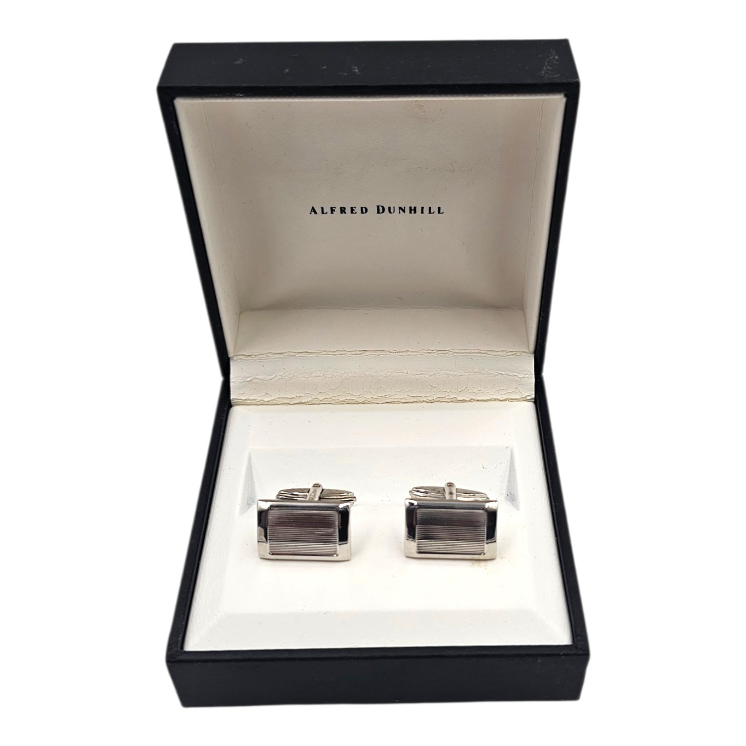 ALFRED DUNHILL BOUTONS DE MANCHETTE EN ARGENT (925) 14 GR + ECRIN