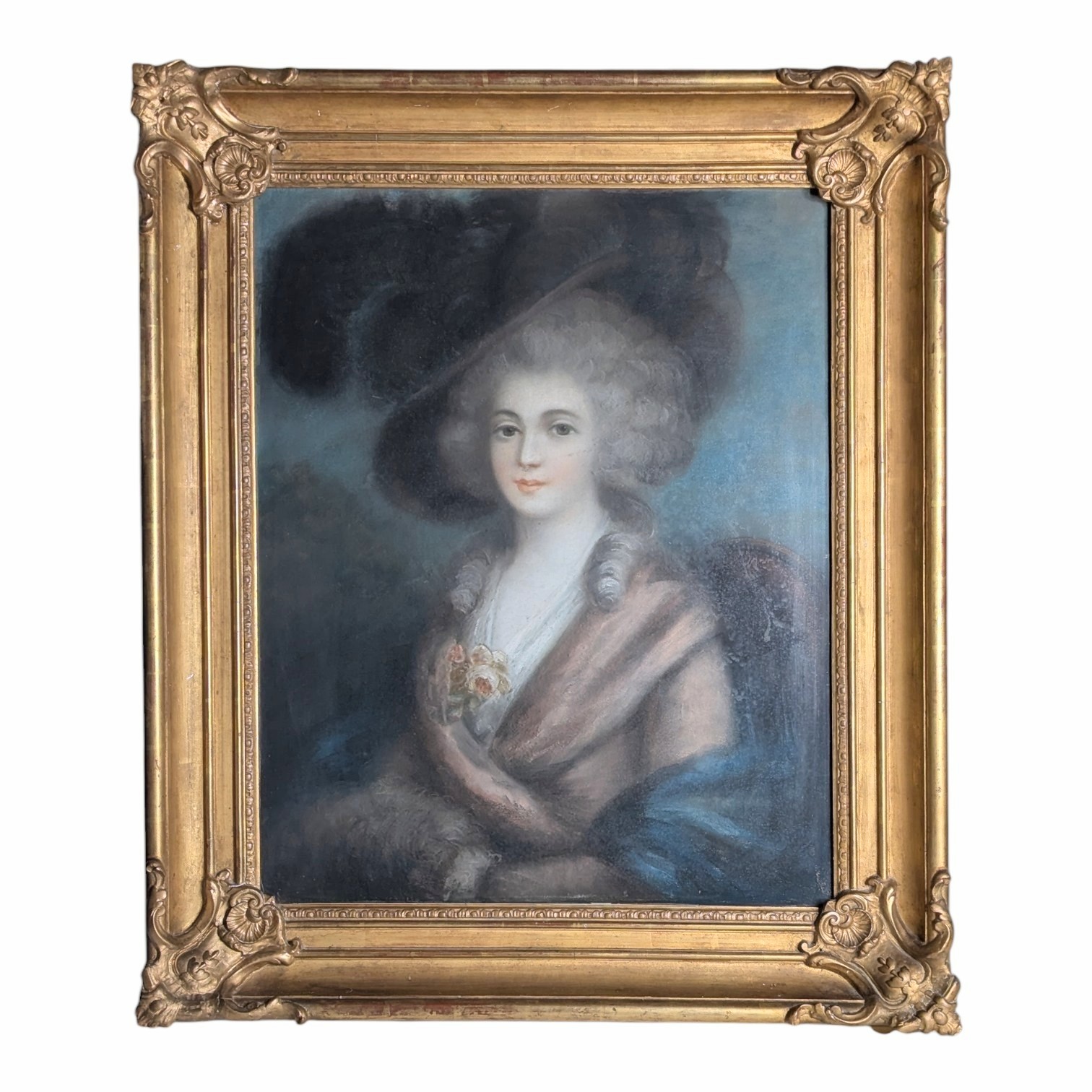 PASTEL XIX EME REPRESENTANT MARIE ANTOINETTE 102 x 86 CM