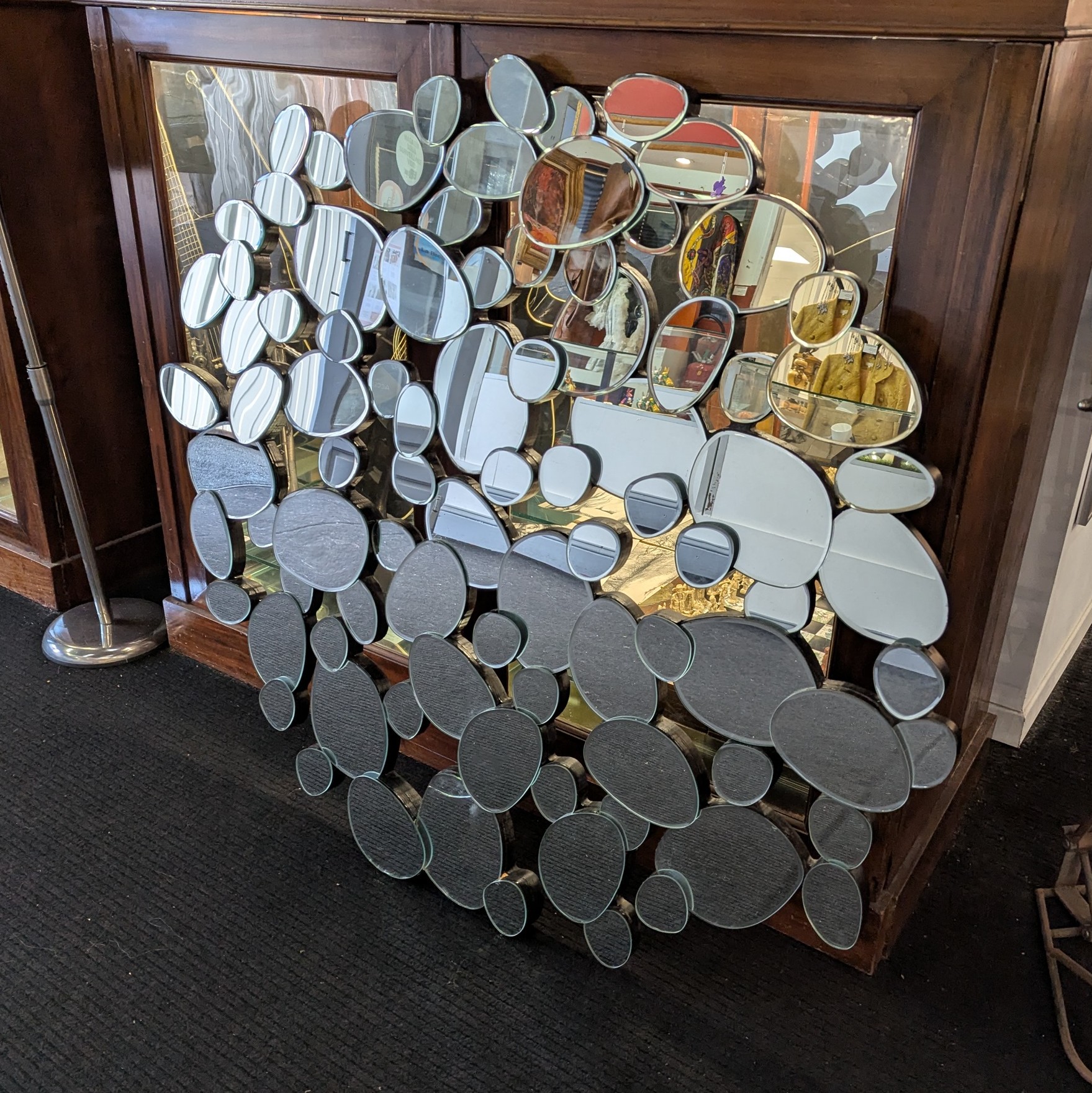 IMPORTANT MIROIR GOUTTES D EAU (FENTE) 120 x 120 CM