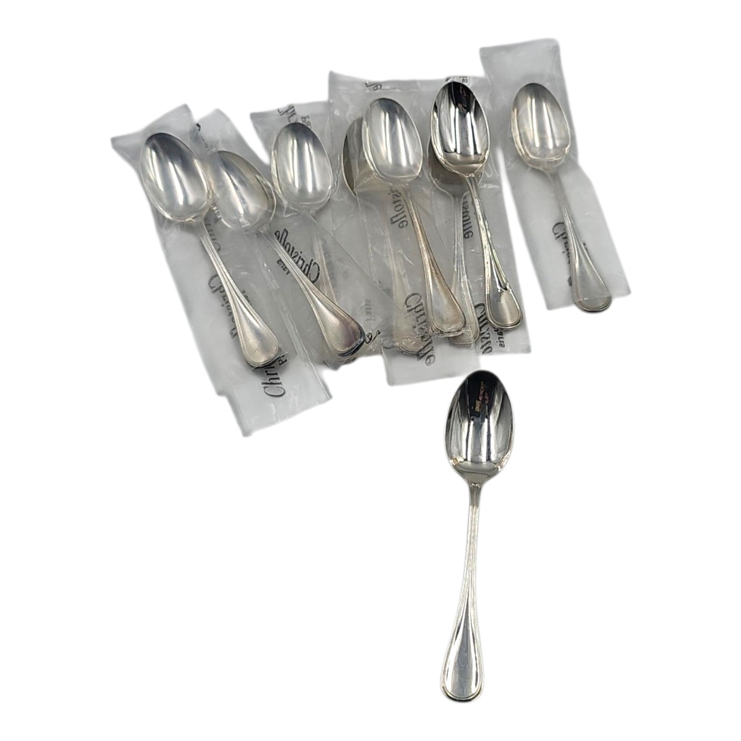 CHRISTOFLE ALBI 9 CUILLERES A MOKA EN METAL ARGENTE