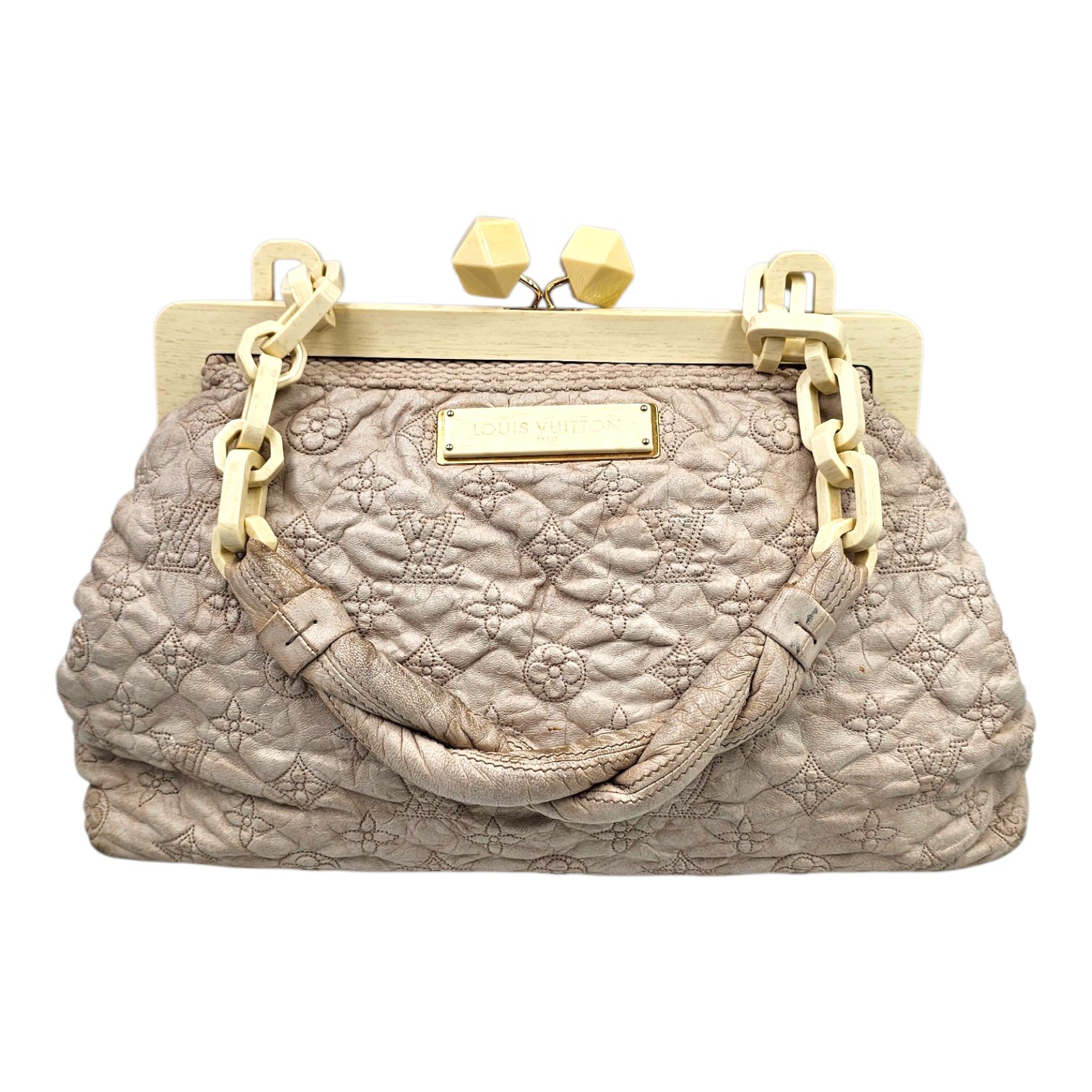 LOUIS VUITTON SAC OLYMPE CIRRUS (RC0057) CUIR D AGNEAU ECRU CIRCA 2007 + DUSTBAG