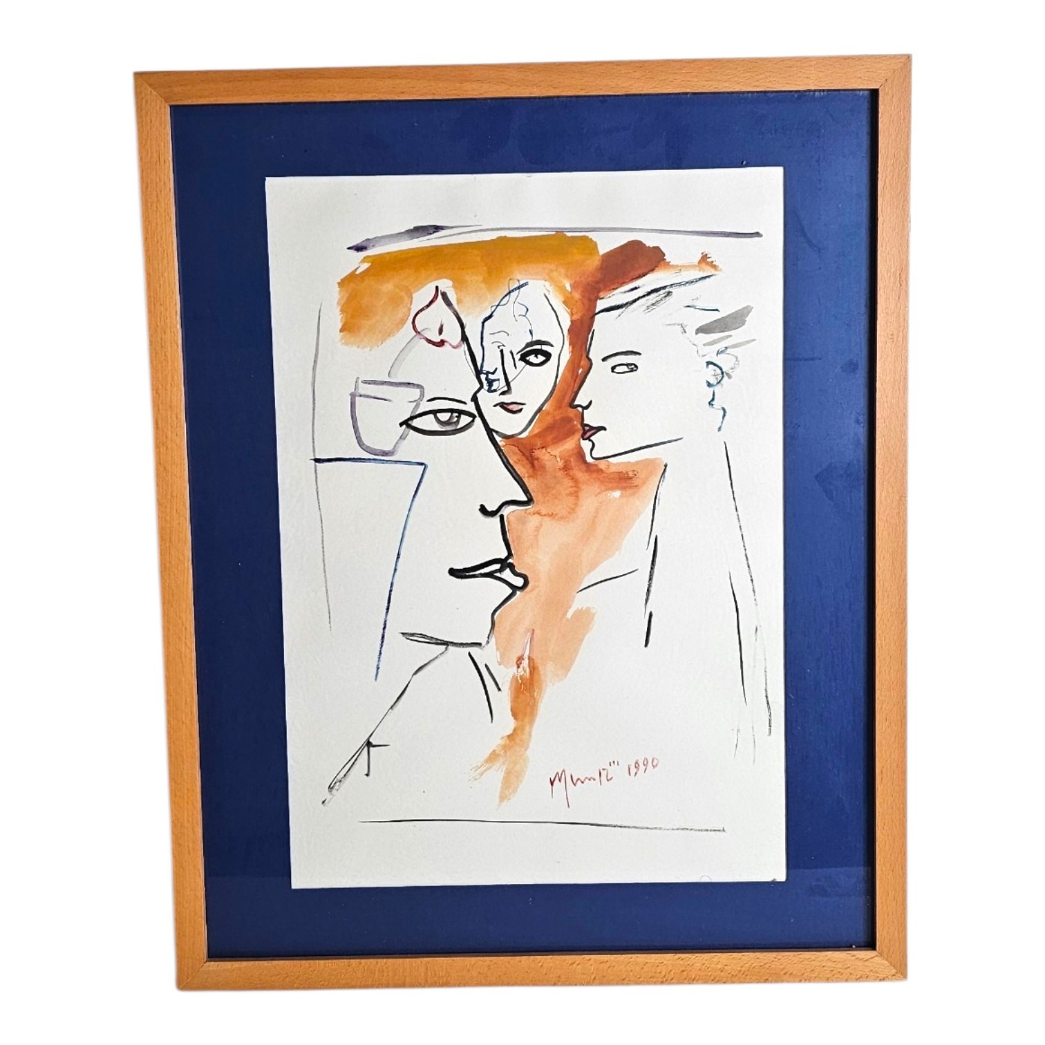ETHEL MUNIG GOUACHE DEDOUBLEMENT 29X41 CM