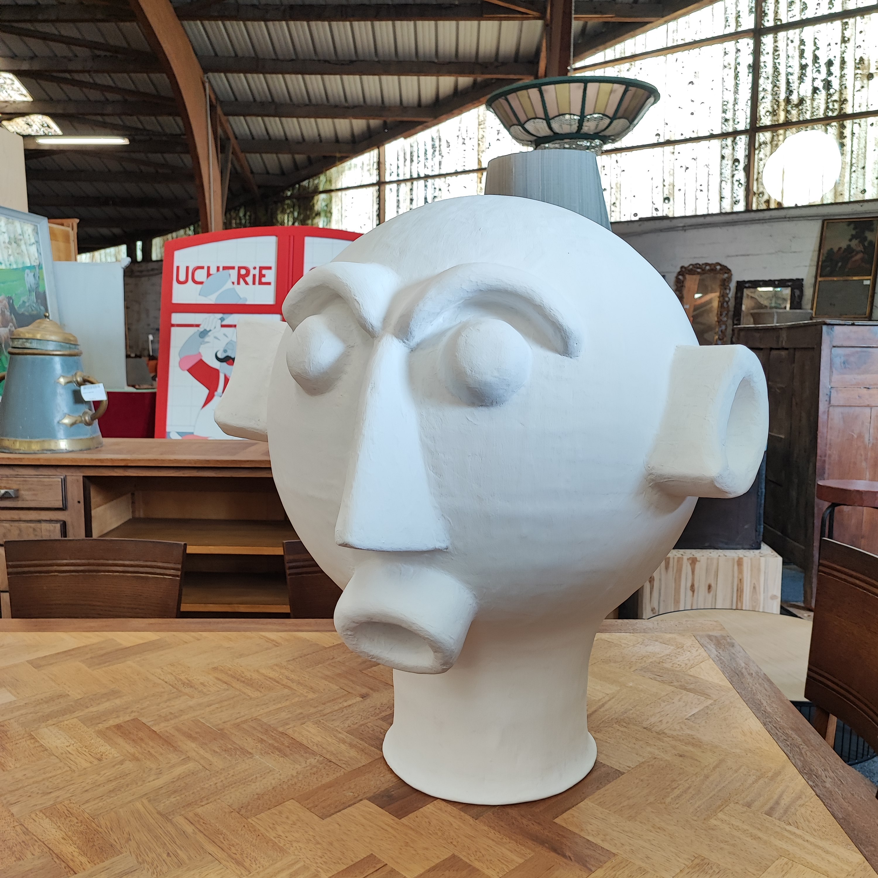 TETE GEANTE EN PAPIER MACHE Brocante OPlus à Anglet