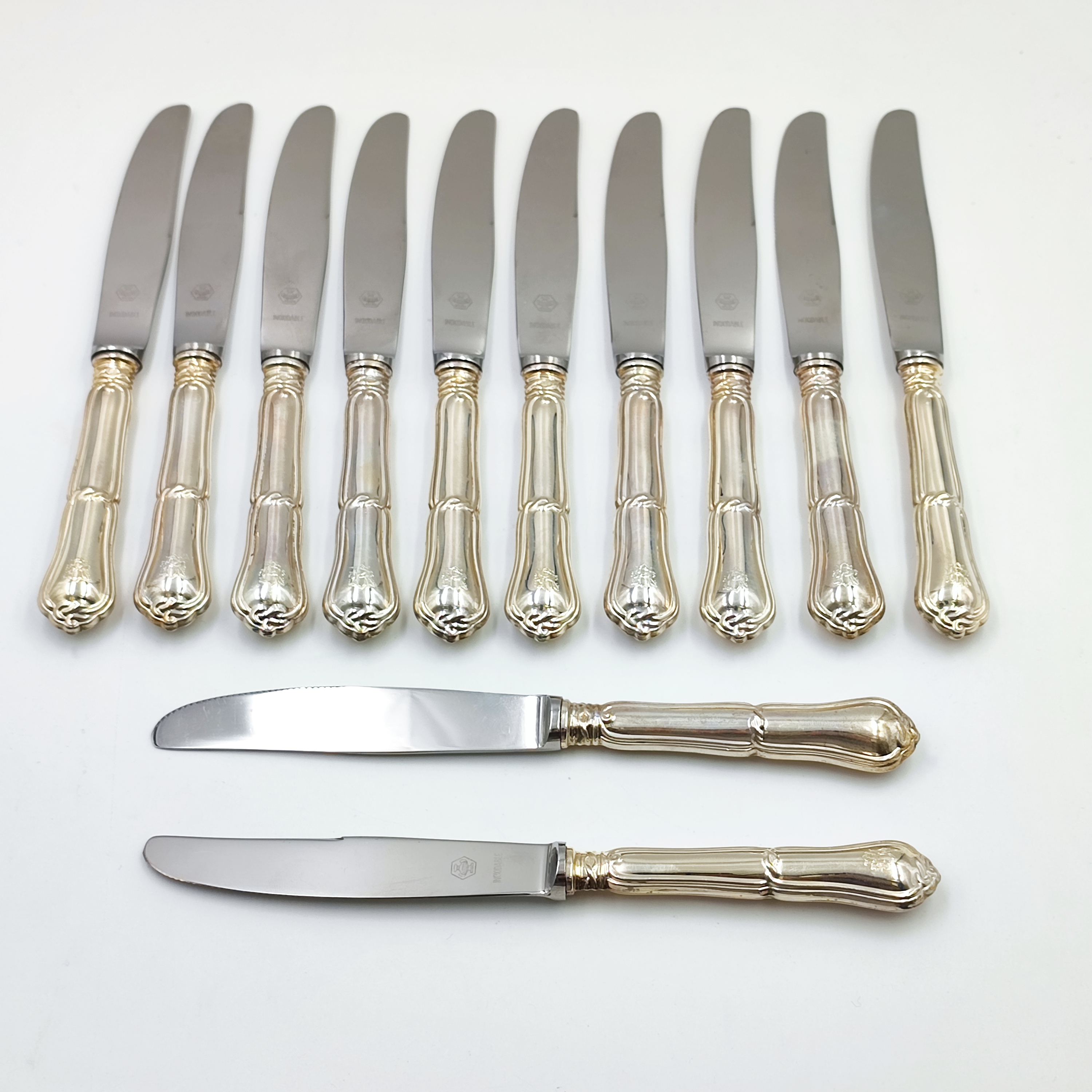 ANCIEN MENAGERE SERVICE a dessert entremets couteaux manche argent