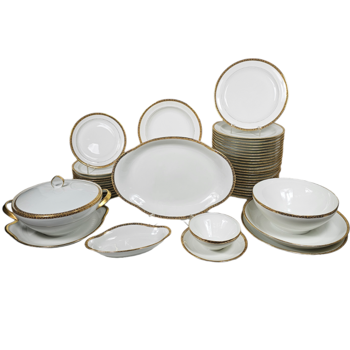 Service De Table Porcelaine Limoges Chastagner – Liseré Or – Vintage Années 60