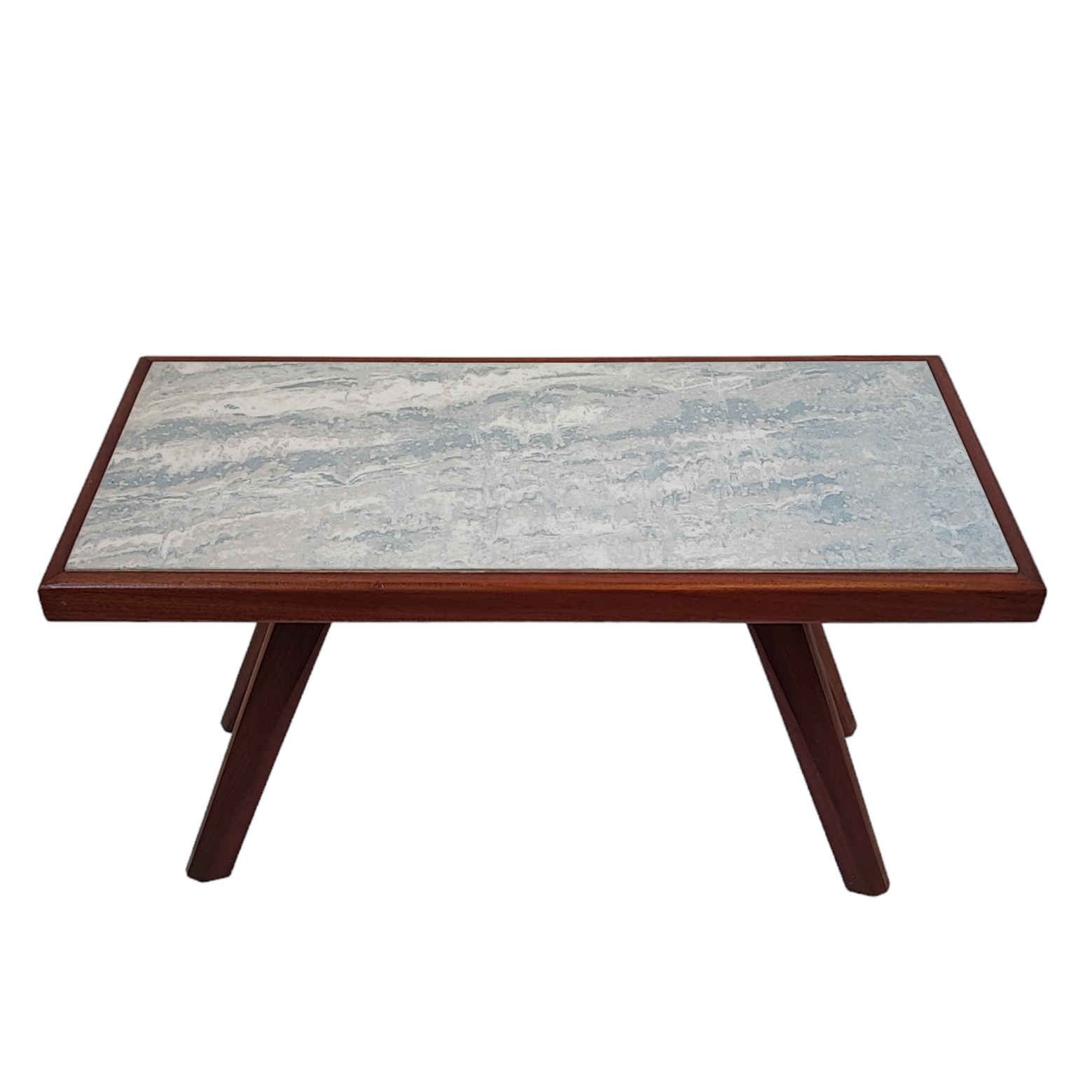 TABLE BASSE ANNEES 70 EN BOIS EXOTIQUE DLG DE PIERRE CHAPO 85 x 48 x 38 CM