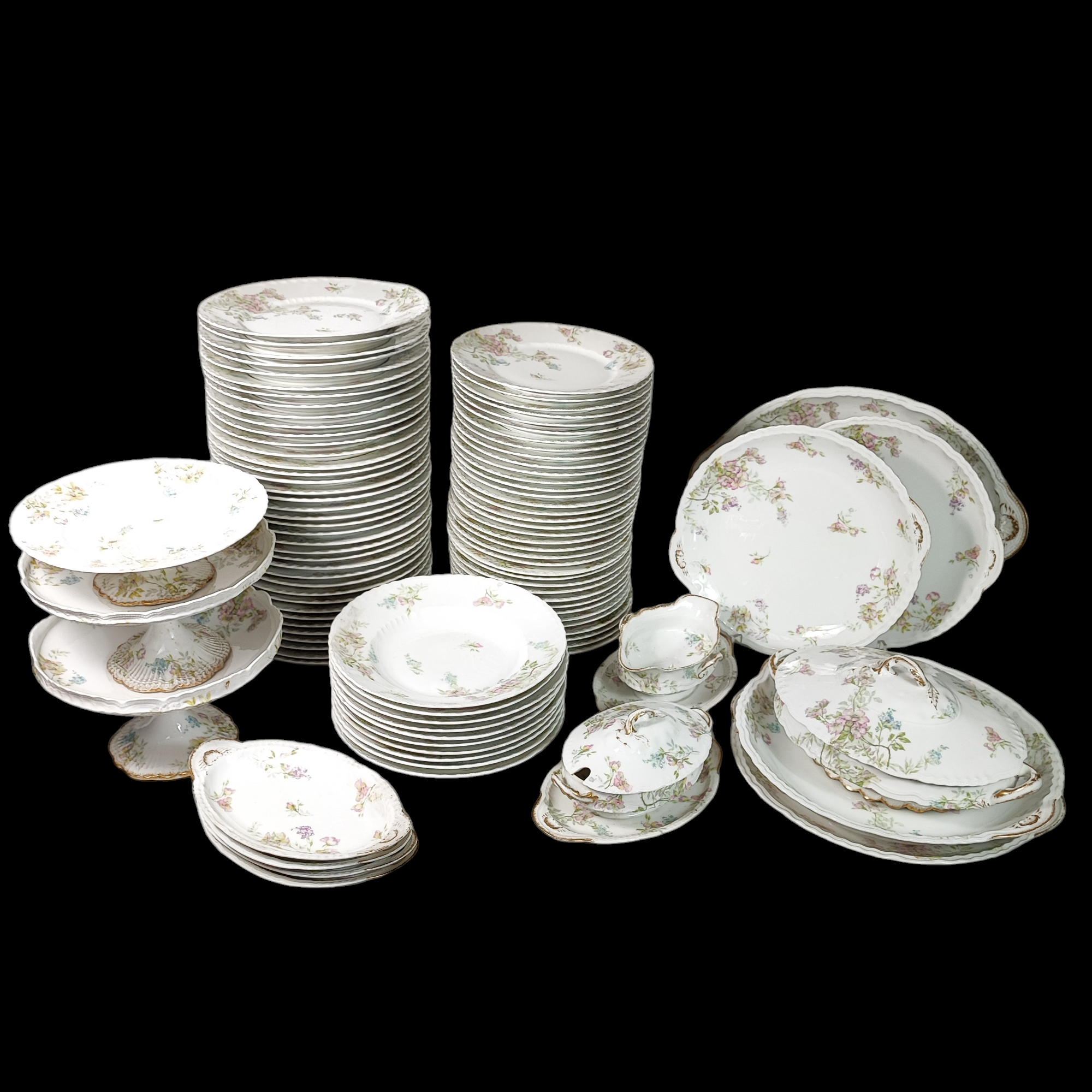 THEODORE HAVILAND PORCELAINE DE LIMOGES SERVICE DE TABLE 99 PIECES (ECLATS)