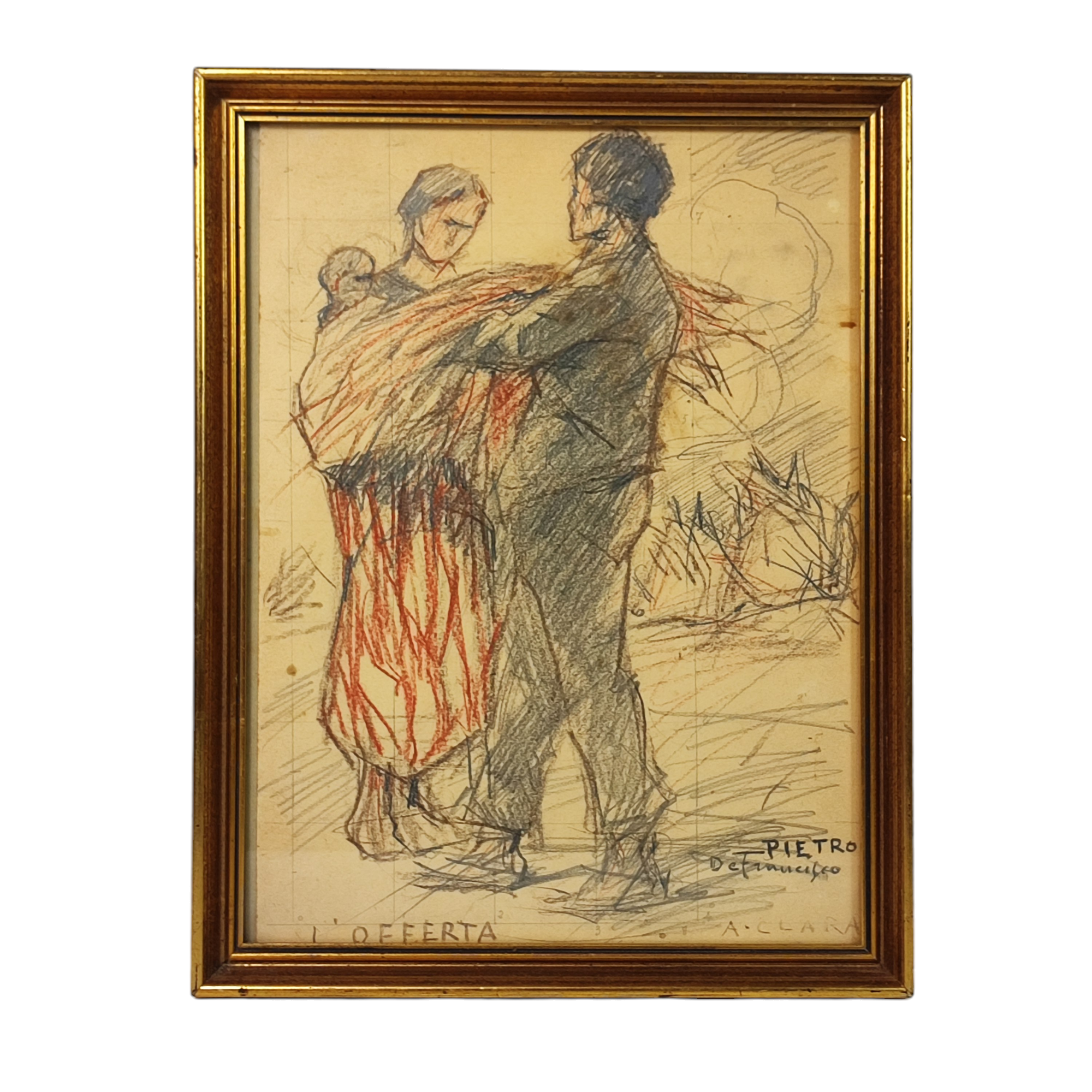 PAUL BAZE DESSIN DE COUPLE L OFFERTA 24 X 25 CM