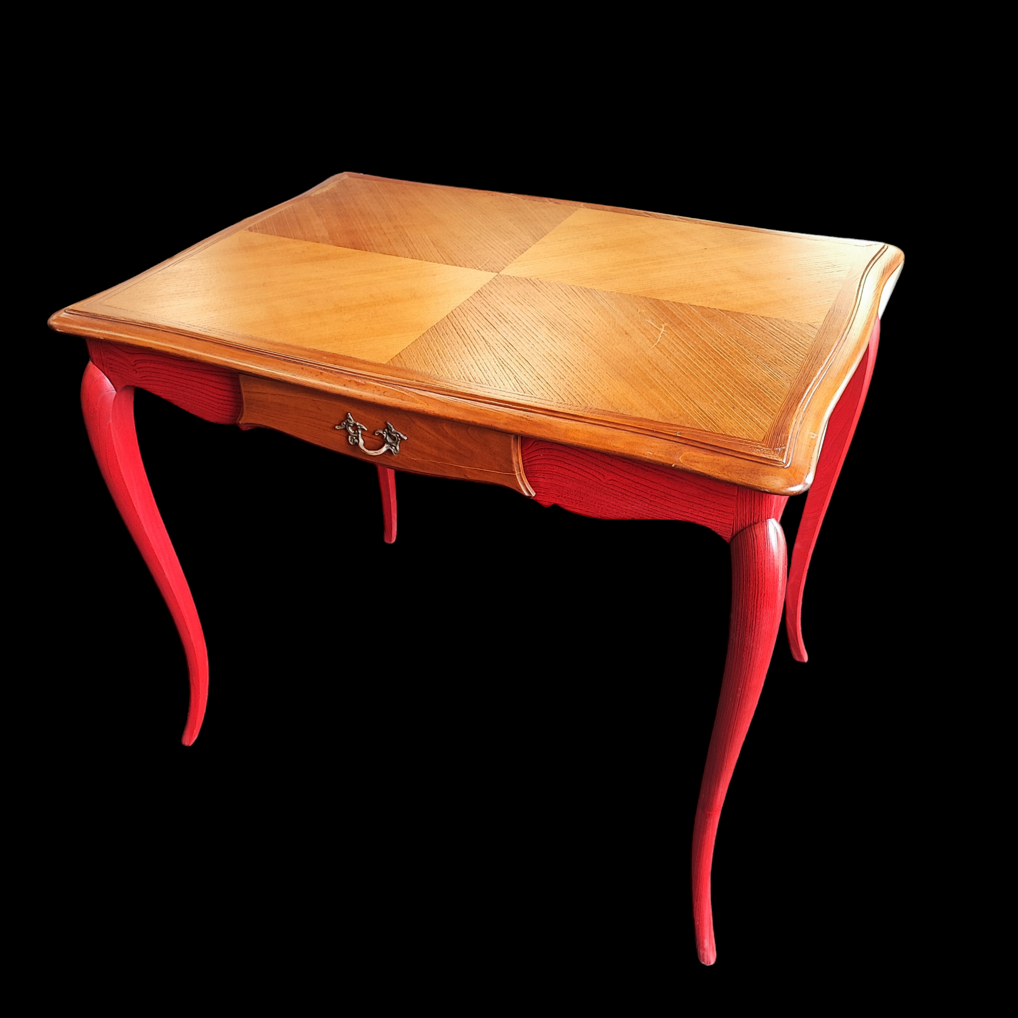 BUREAU DE STYLE LOUIS XV EN BOIS ROUGE 90 x 75 x 65 CM