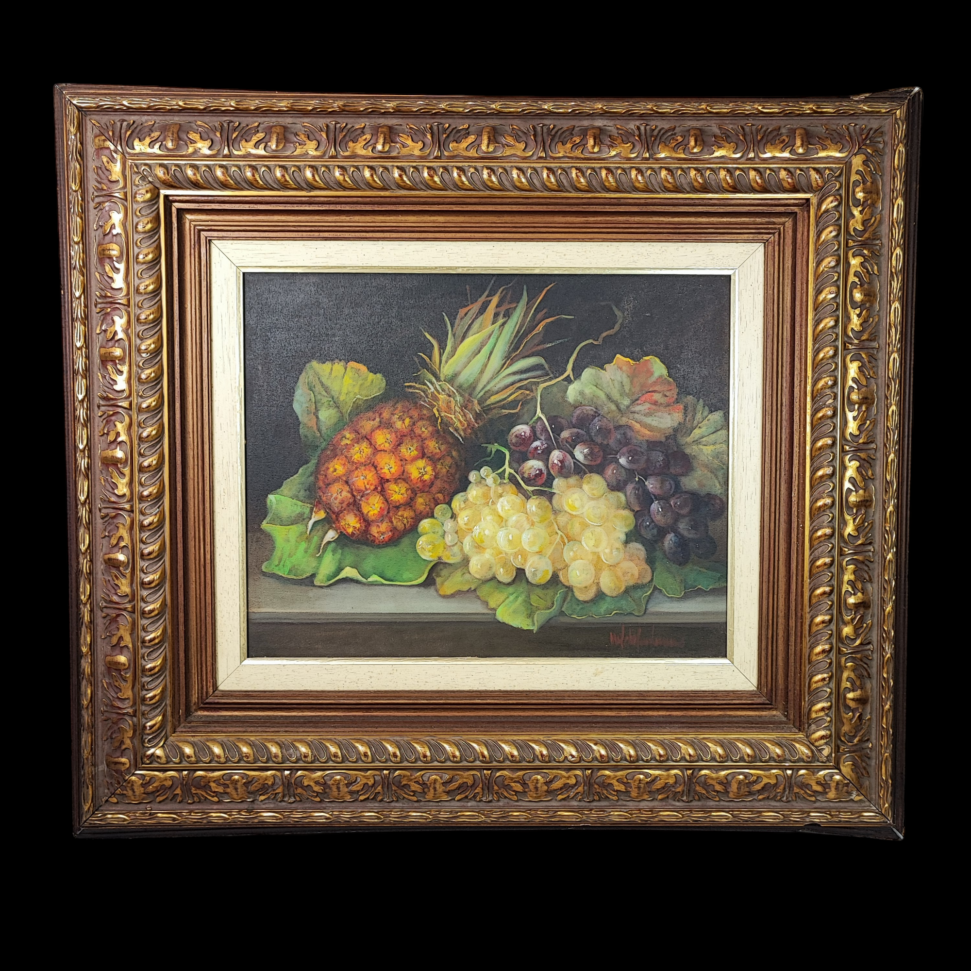 HST NATURE MORTE AU RAISIN ET A L ANANAS 50 x 40 HC