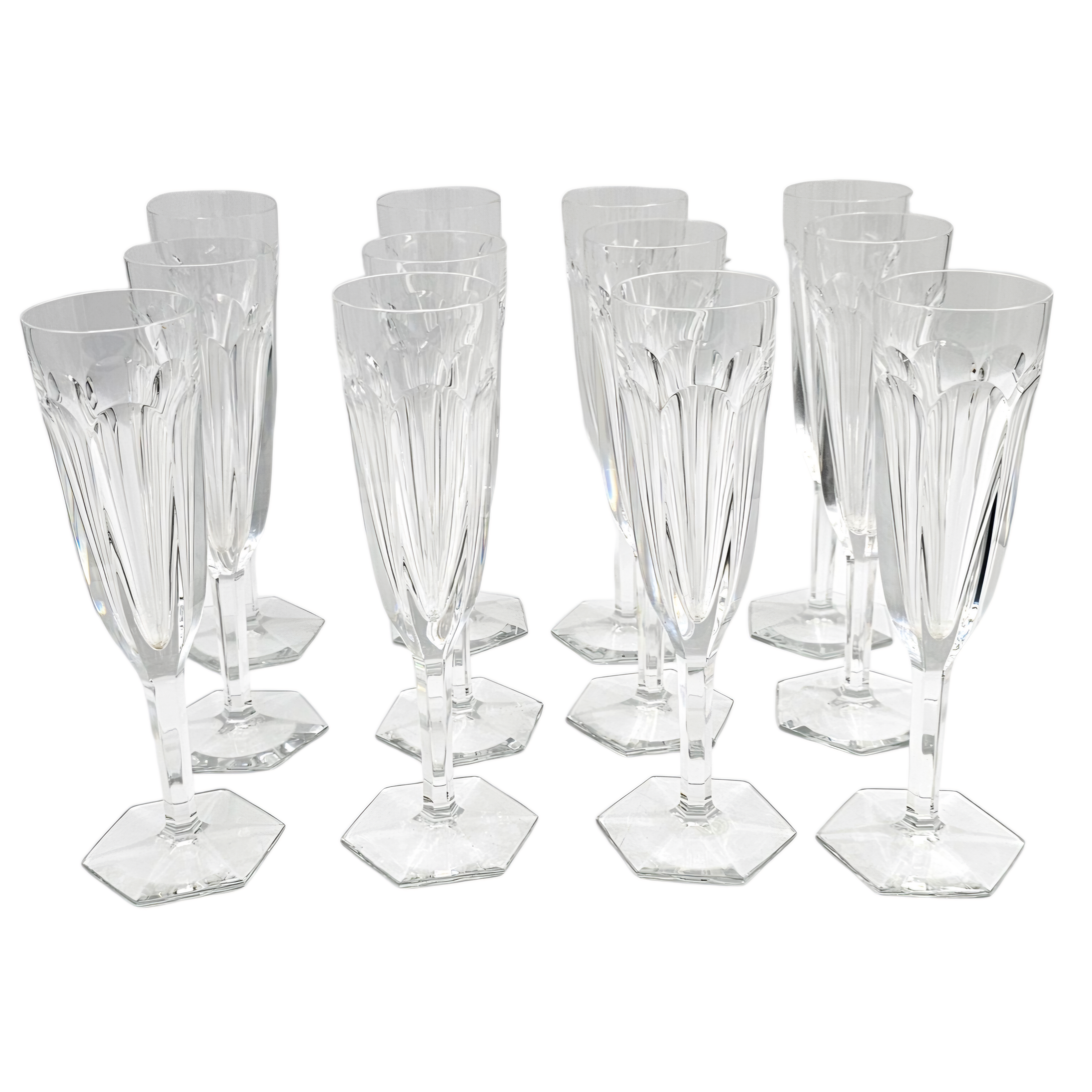 BACCARAT COMPIEGNE 12 FLUTES A CHAMPAGNE