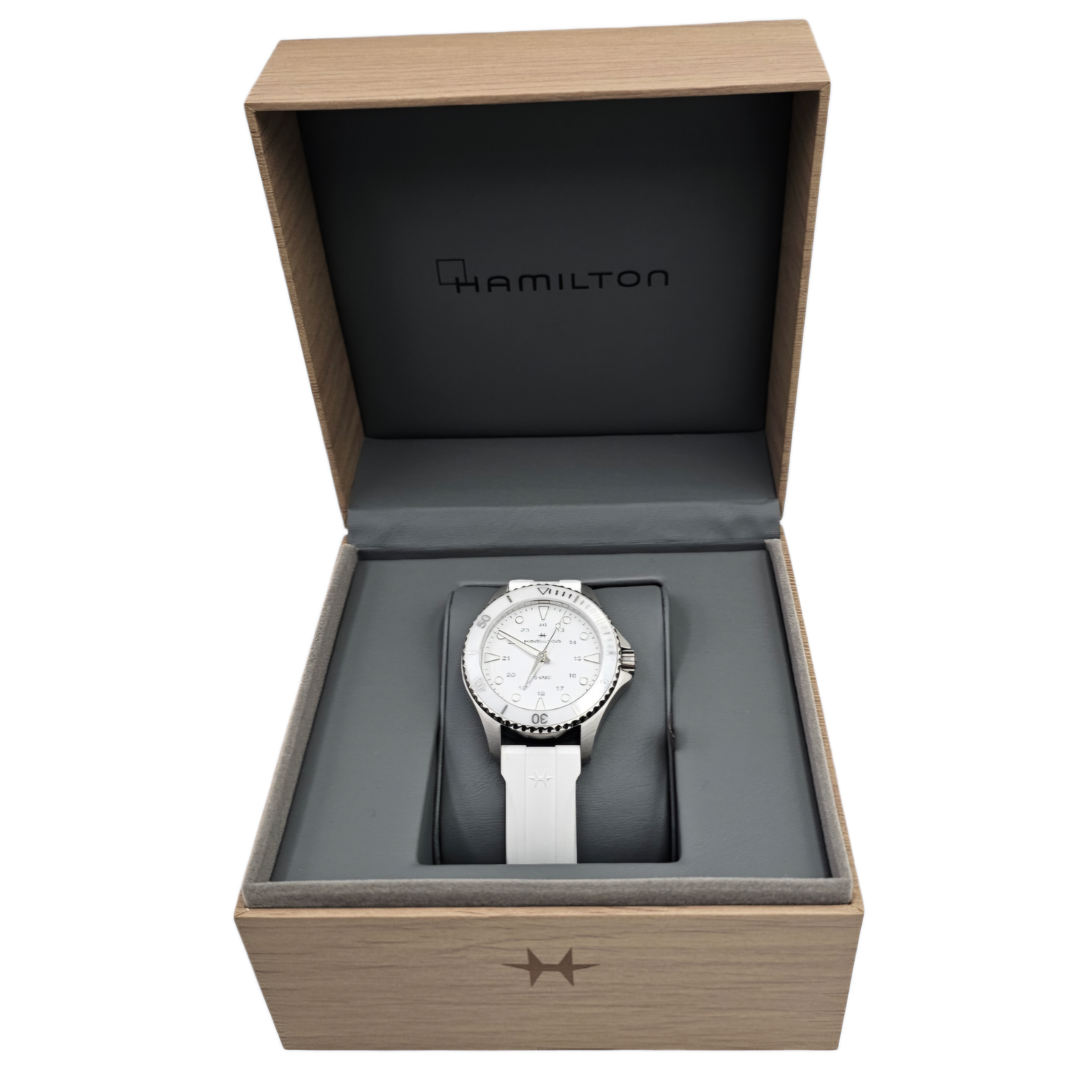 HAMILTON MONTRE KHAKI NAVY SCUBA 37mm(A7UTAHCFR) A QUARTZ + PAPIER + COFFRET