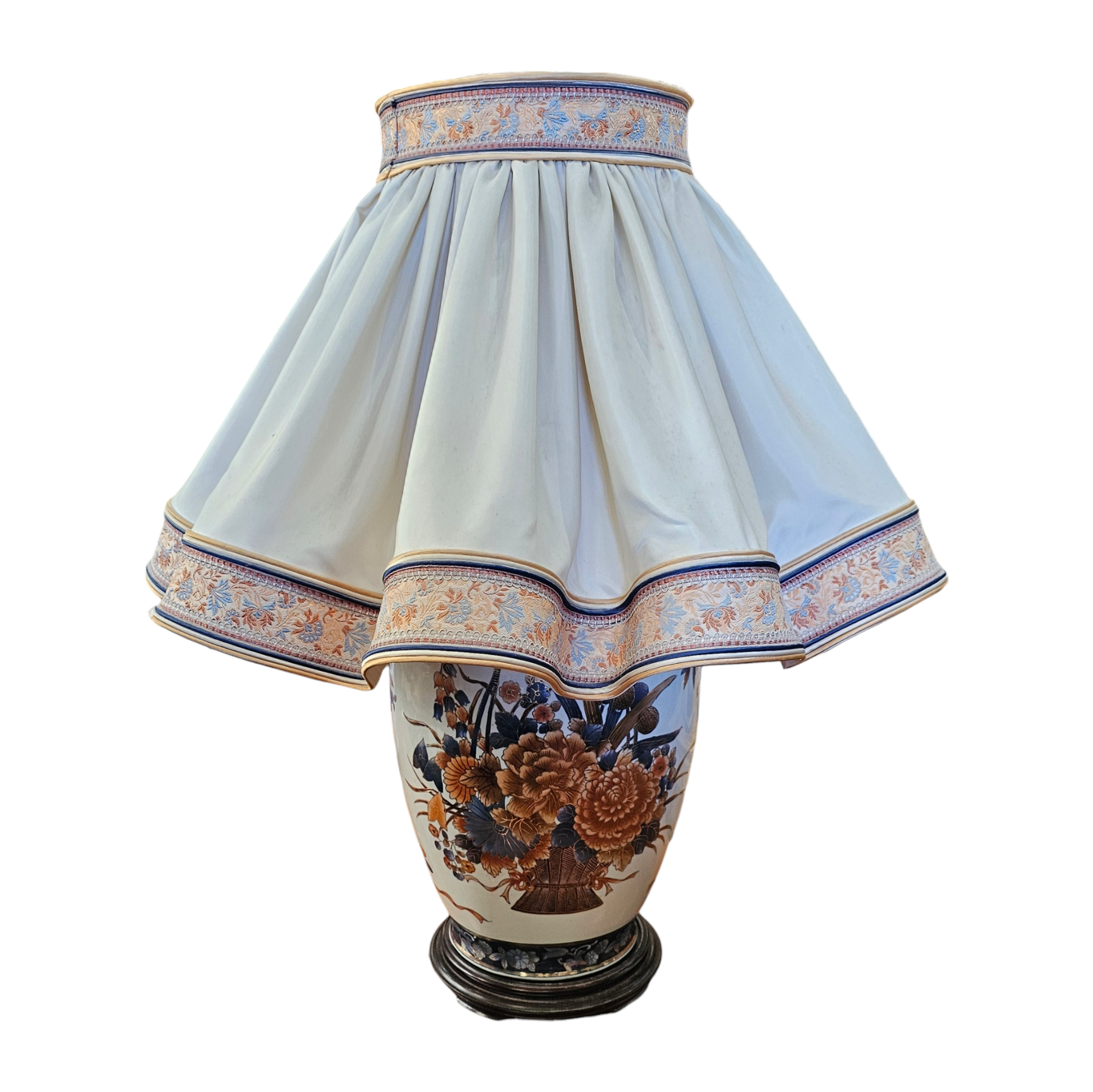 J IMPORTANTE LAMPE EN PORCELAINE DE STYLE IMARI 