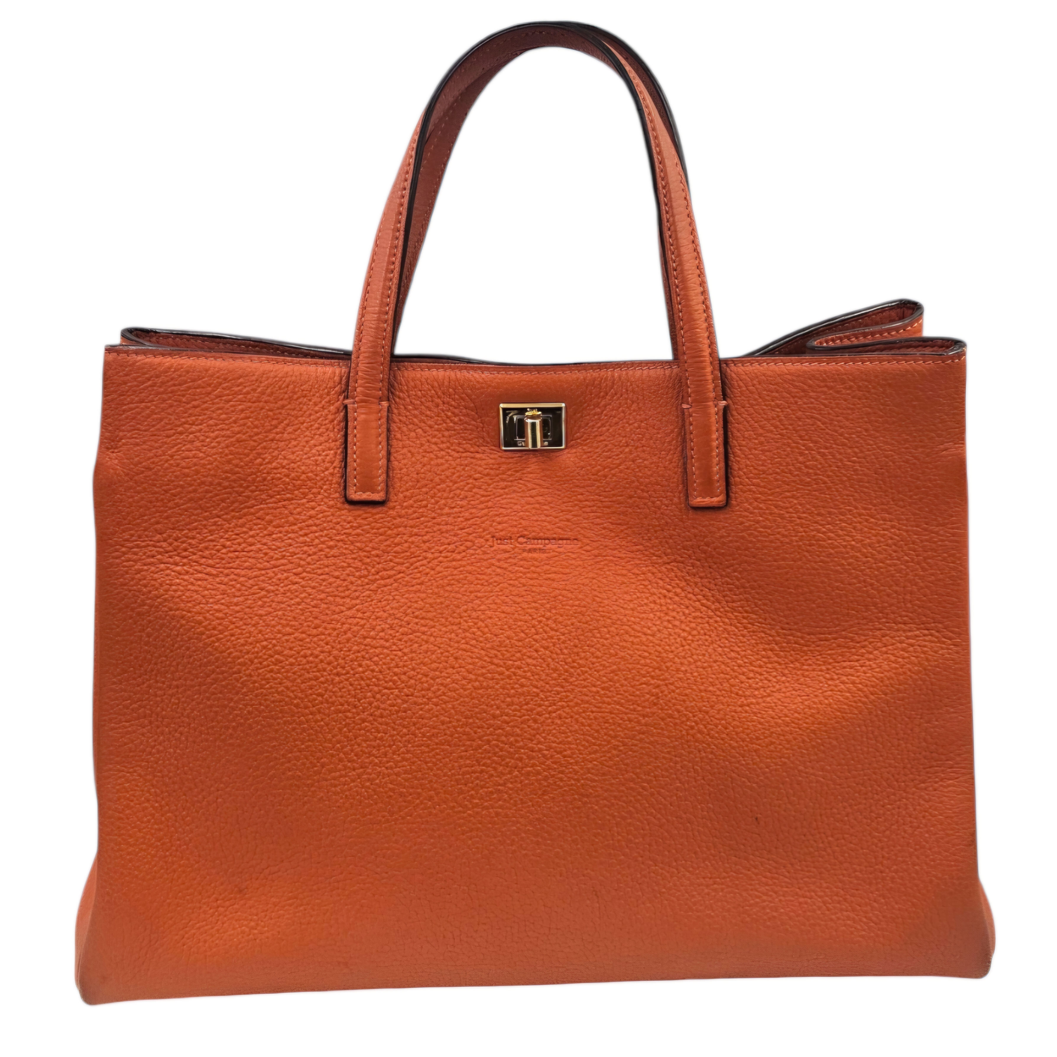 JUST CAMPAGNE SAC CONFORT 9 PULLMAN (1529/2911) EN CUIR ORANGE + DUST BAG