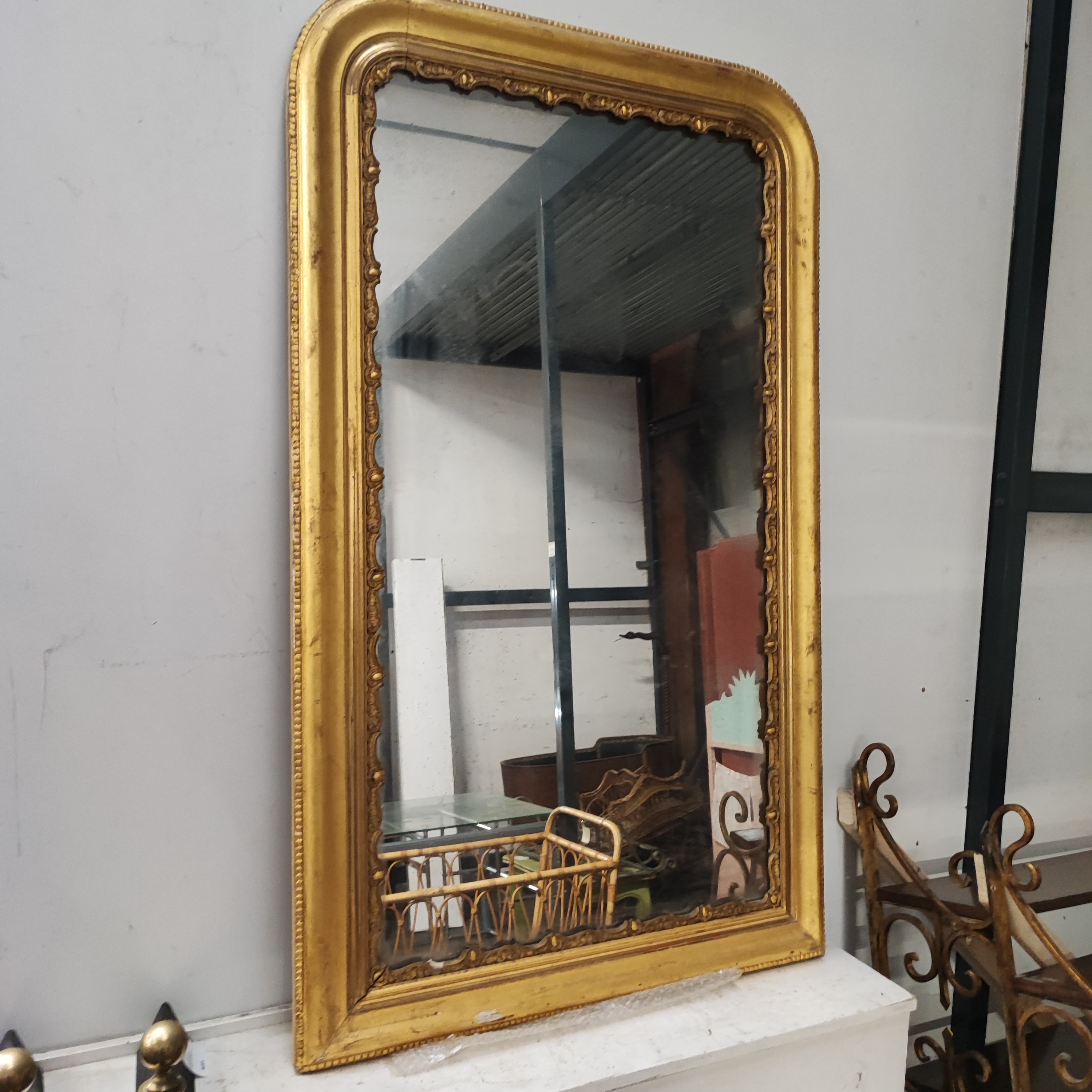 MIROIR LOUIS PHILIPPE BOIS DORE 146 X 89