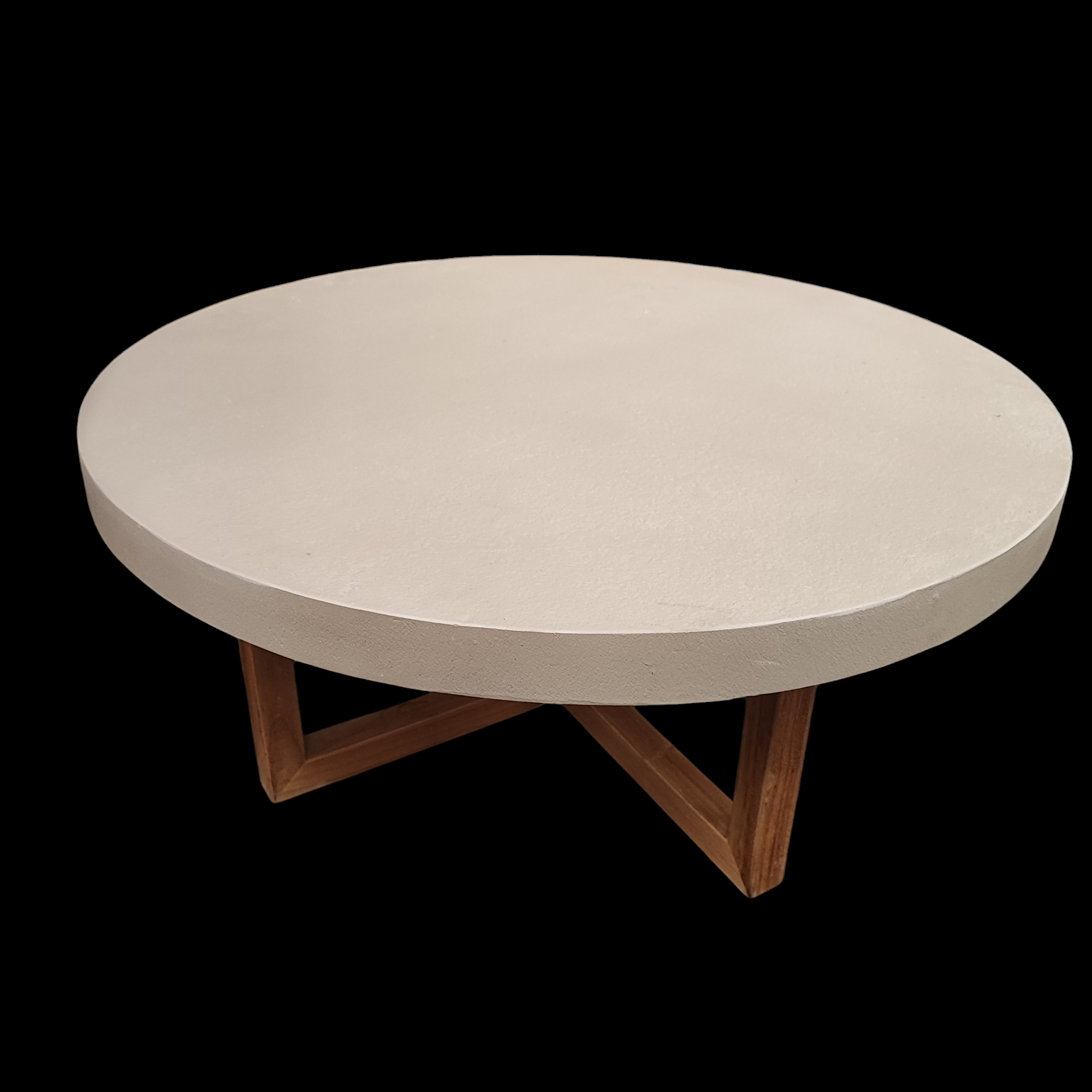 TABLE BASSE RONDE 92/41/92 CM EFFET BETON BEIGE