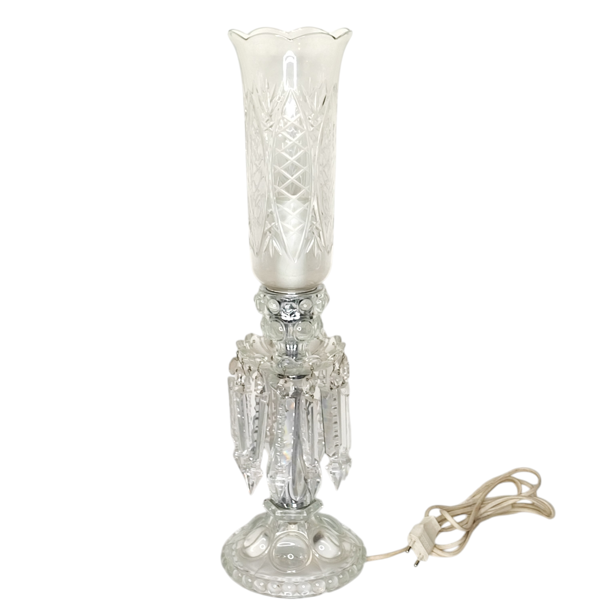 GIRANDOLE EN CRISTAL CISELE H 54 CM