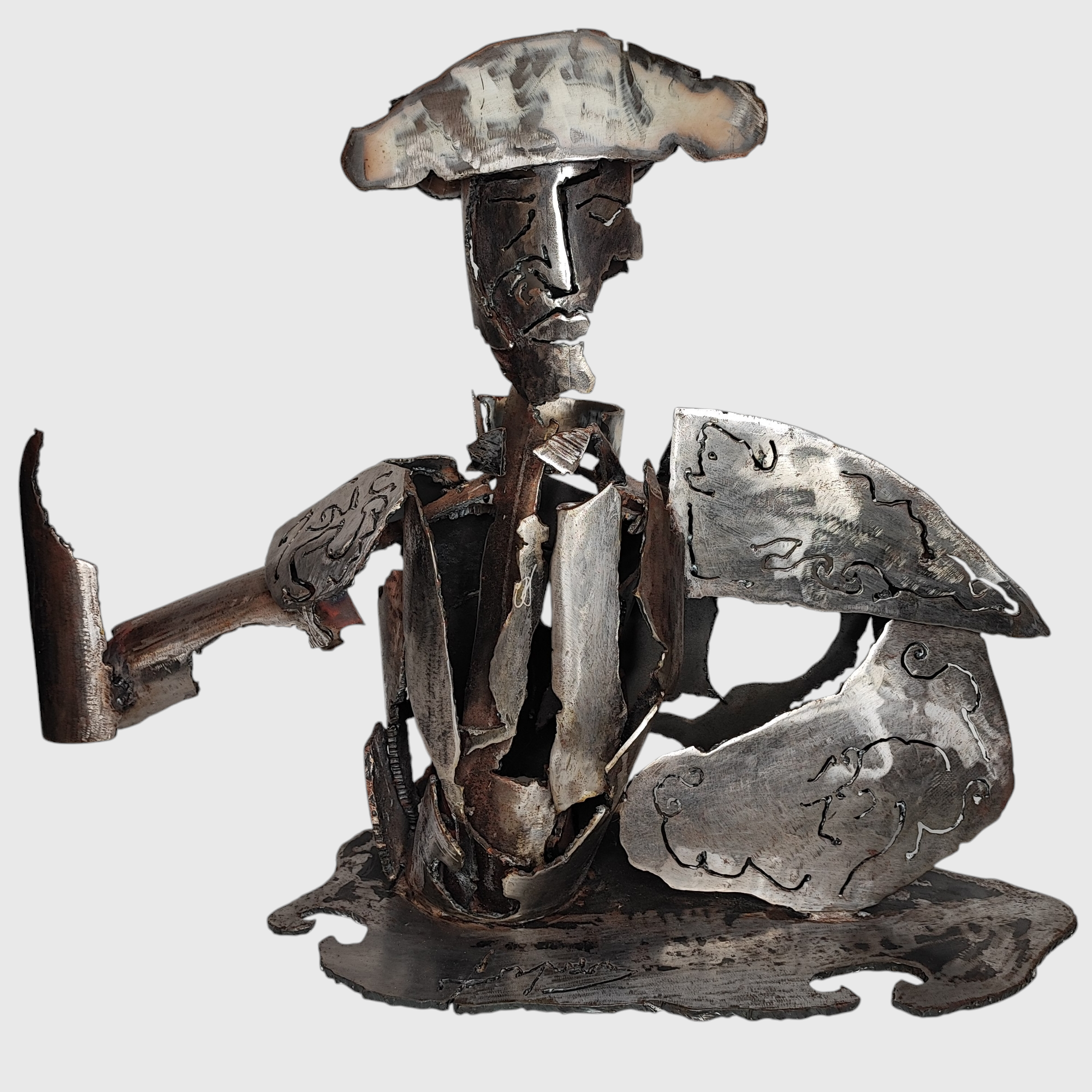 LOUIS LOPEZ SCULPTURE SUR METAL BUSTE DE MATADOR 82/62/32 CM 