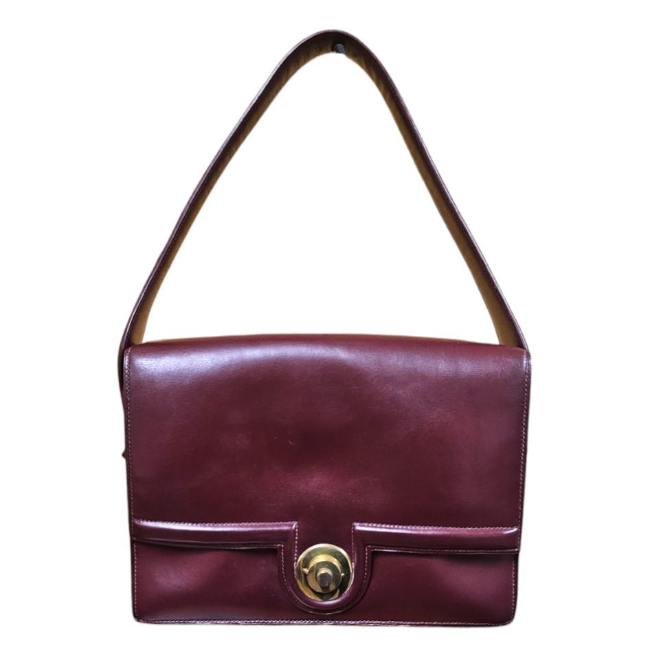 HERMES SAC PRINCESSE CUIR BOX ROUGE H GHW CIRCA 1949-1950 (24 FG ST HONORE)