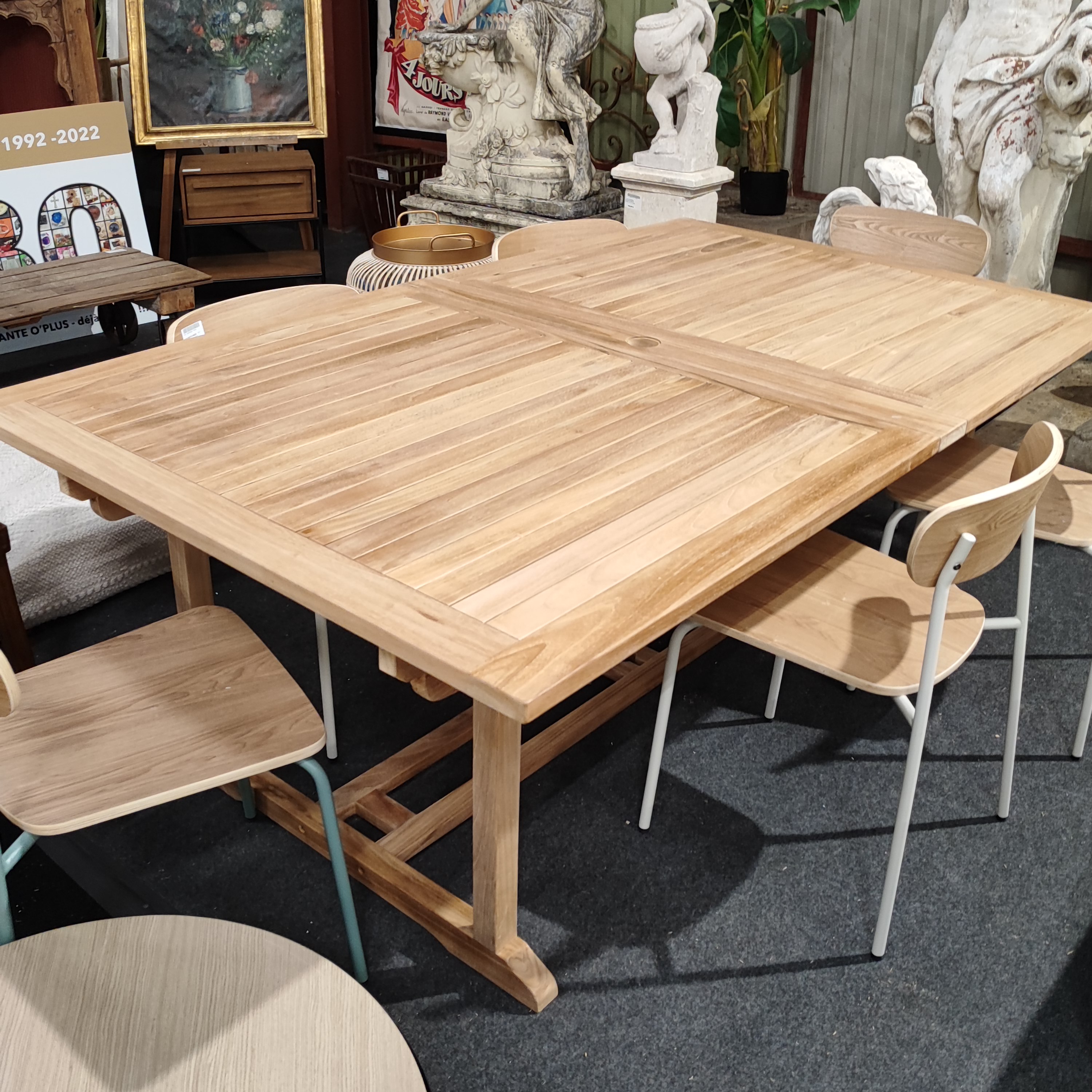 501464 TABLE DE REPAS EXTENSIBLE 200/300/75/120 CM EN TECK