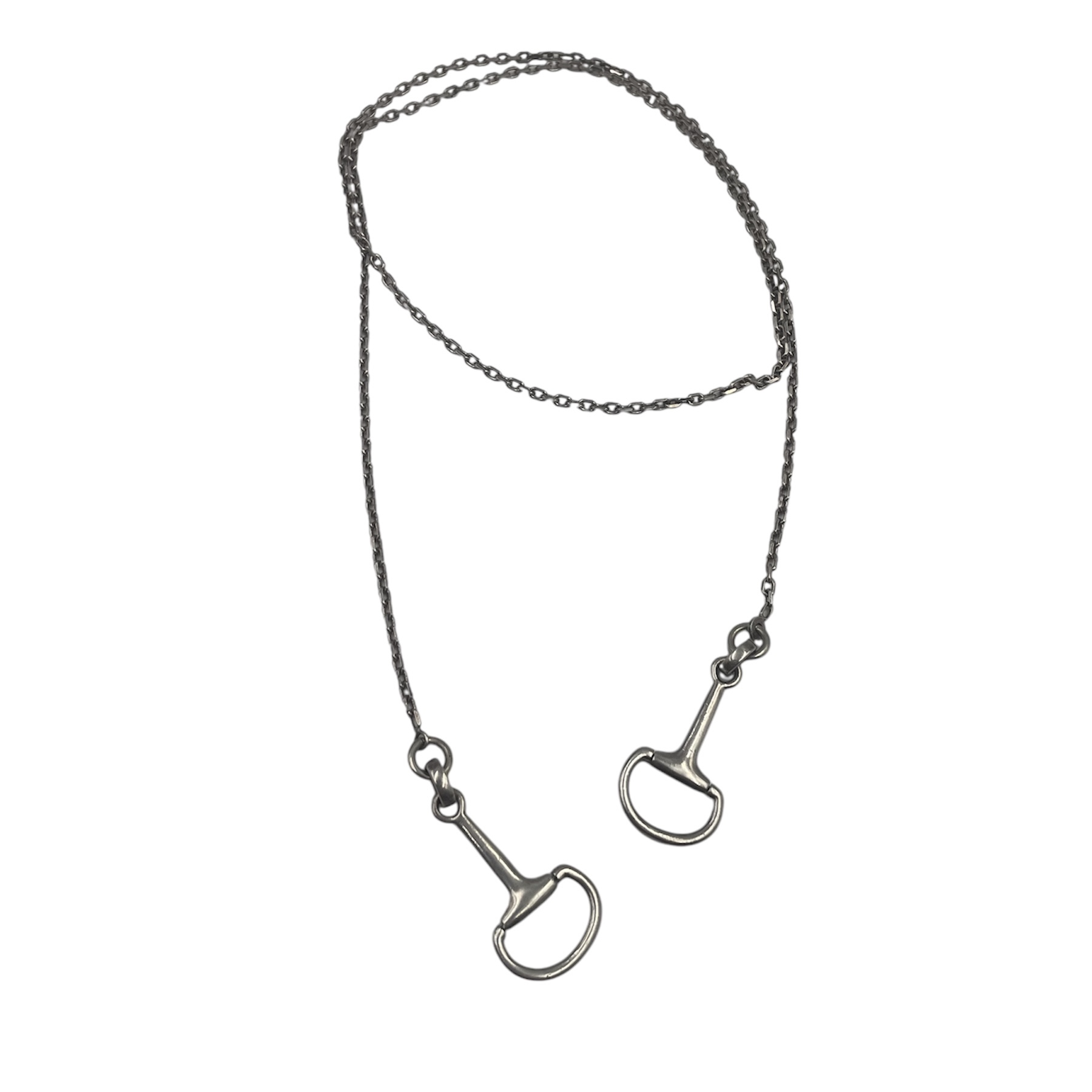 COLLIER SAUTOIR NEGLIGE EN ARGENT (925) A DECOR DE MORS 13.64 GR