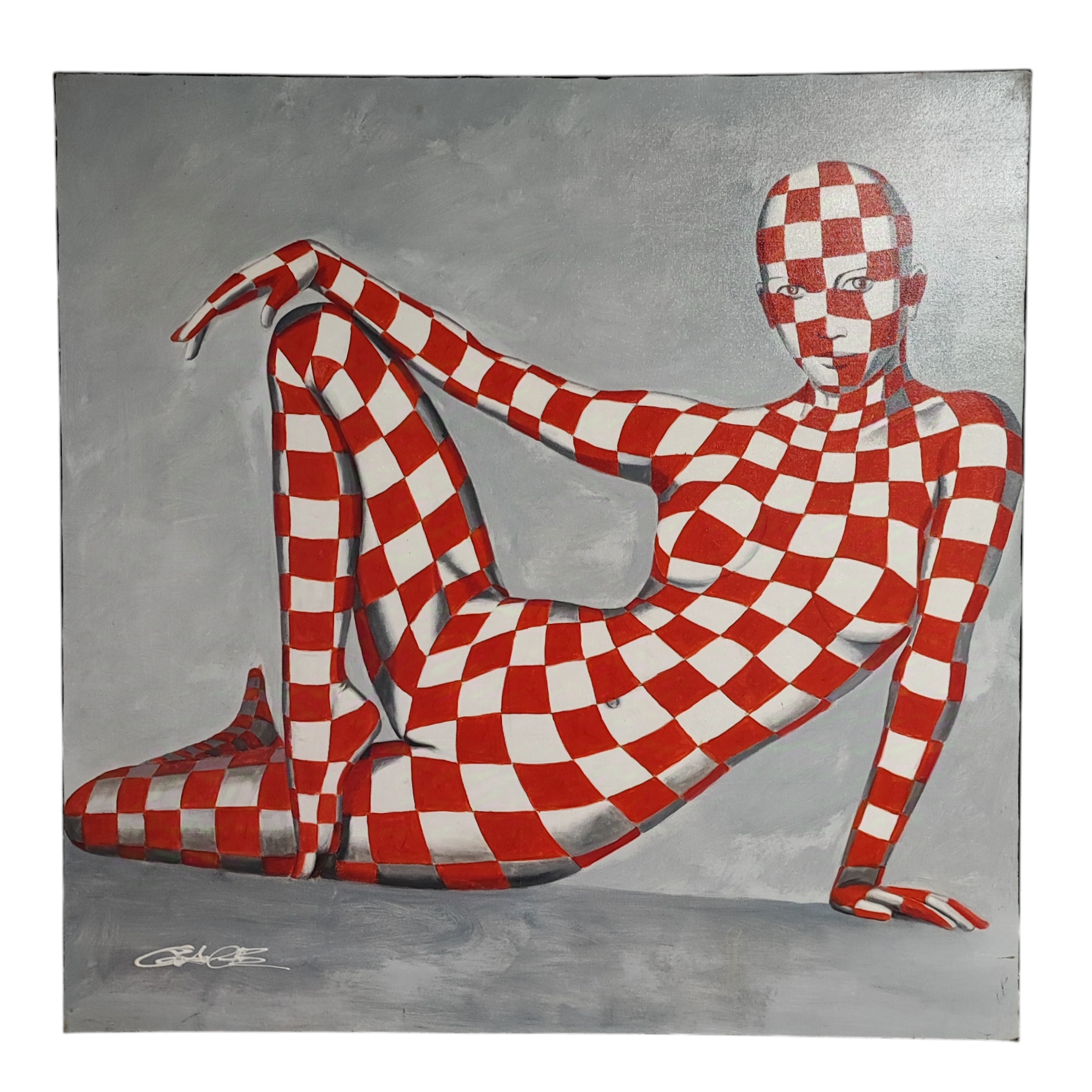 HST DE JACK GAGE LE MANNEQUIN A DAMIER 100 X 100 CM